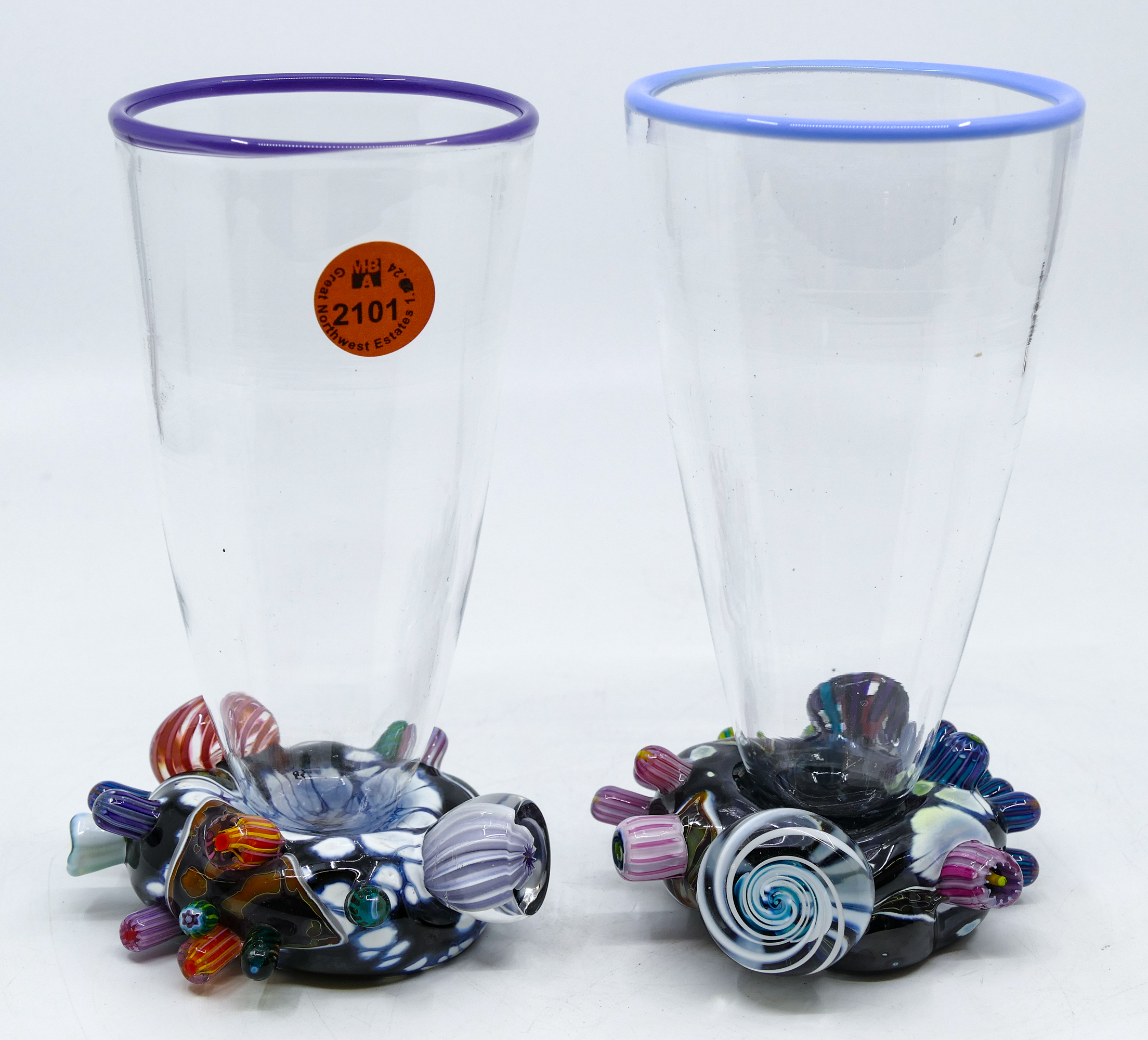 Pair Mark Eckstrand Studio Glass