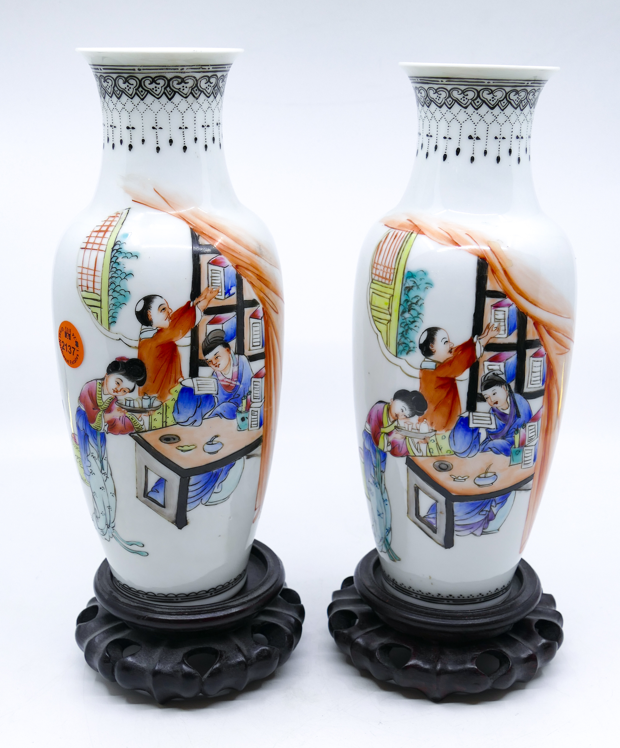 Pair Old Chinese Eggshell Porcelain 3cfb2e