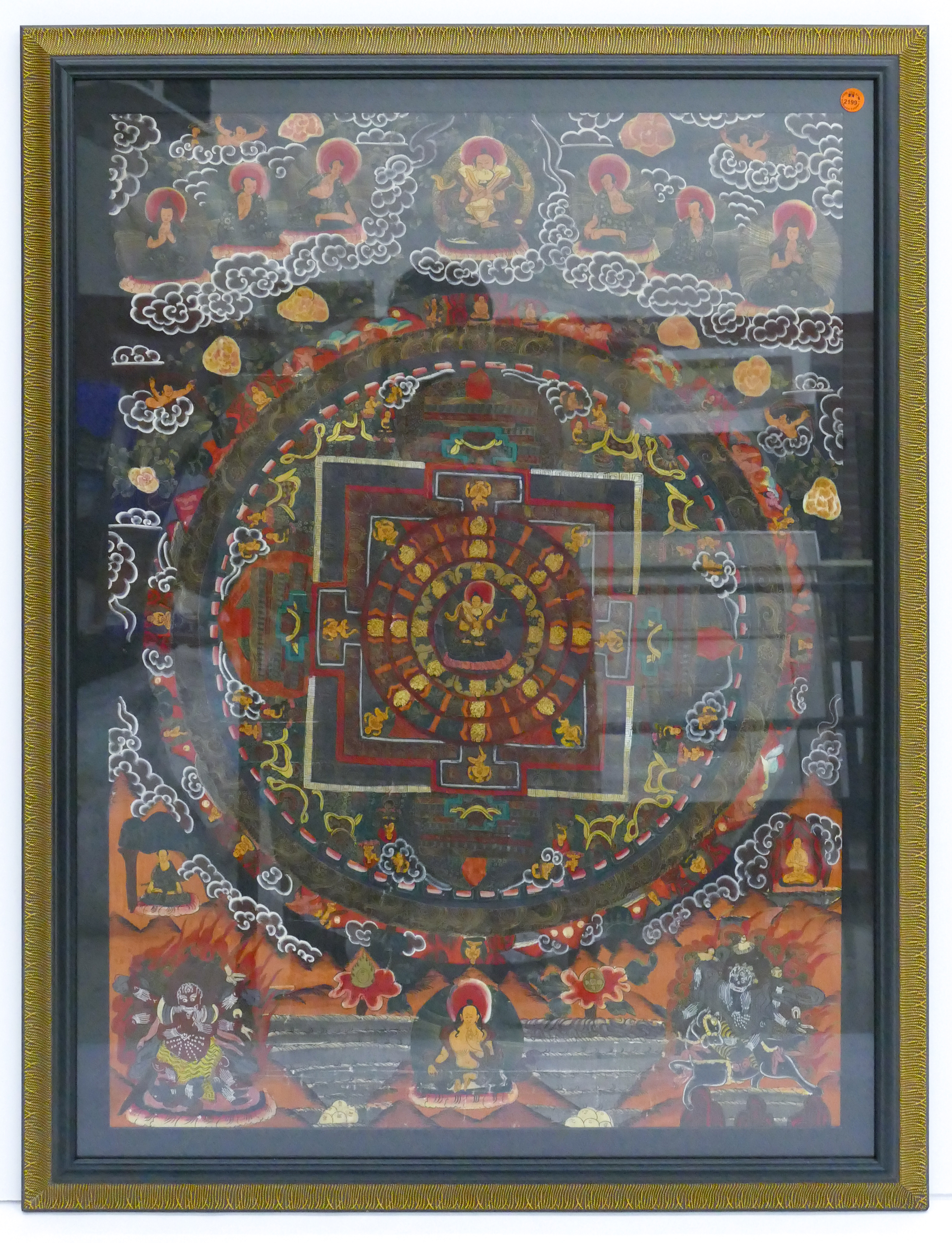 Old Tibetan Mandala Painted Thangka