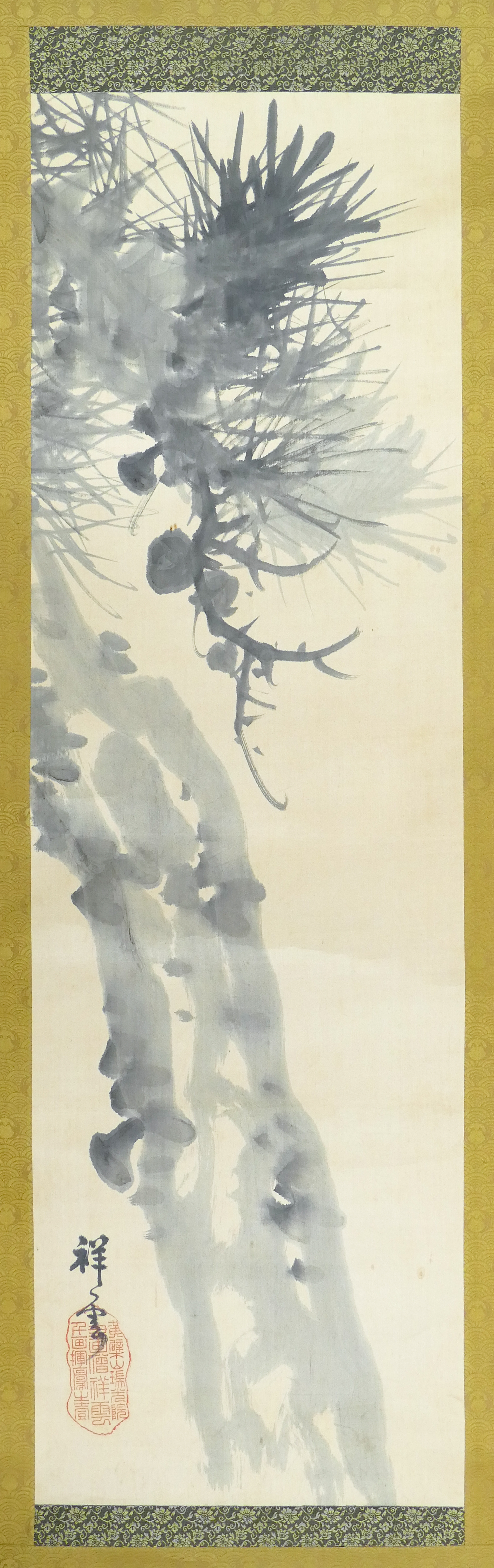 Chinese Tree Scroll Painting Image