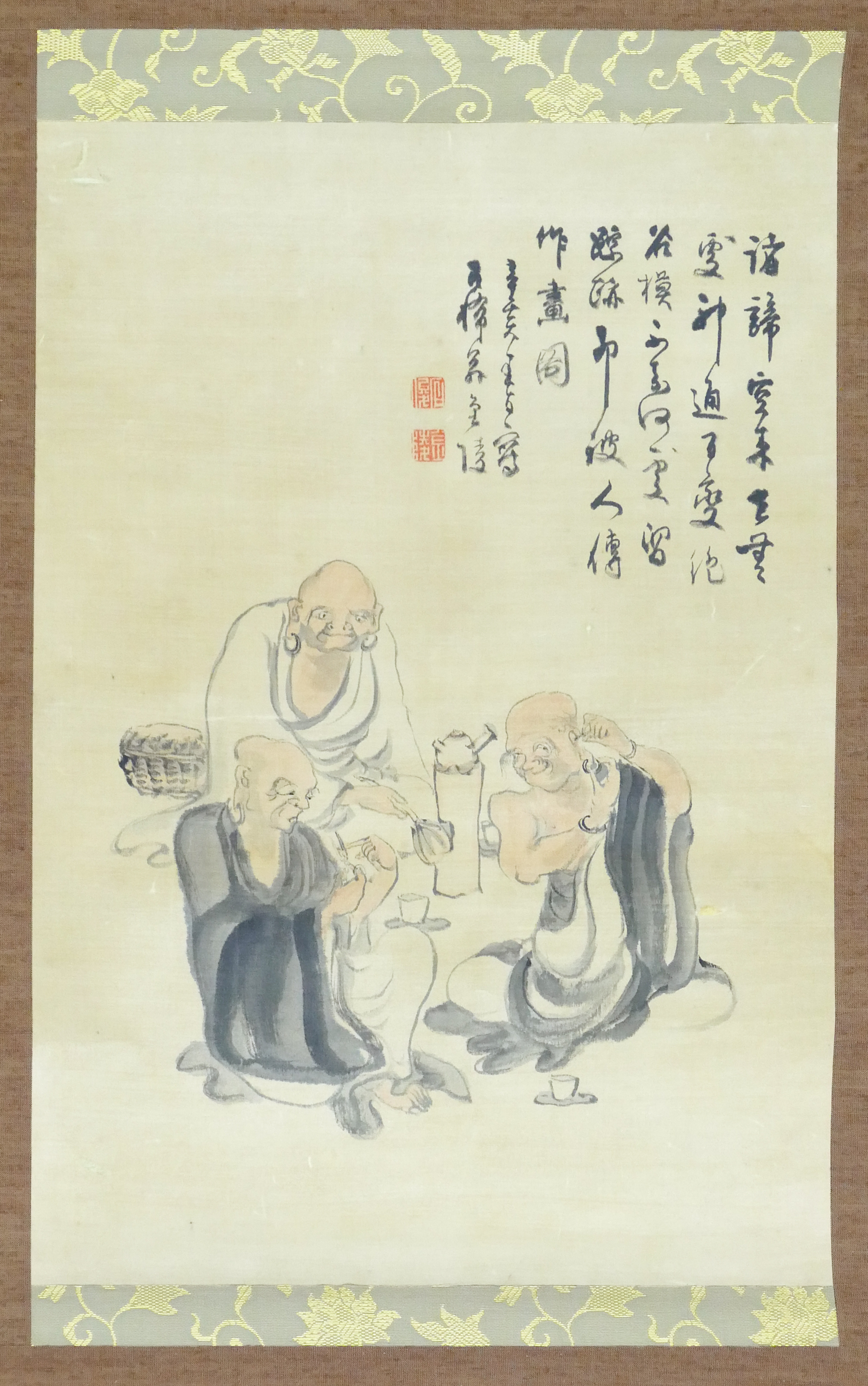 Old Japanese Monk Scroll Painting 3cfb8f