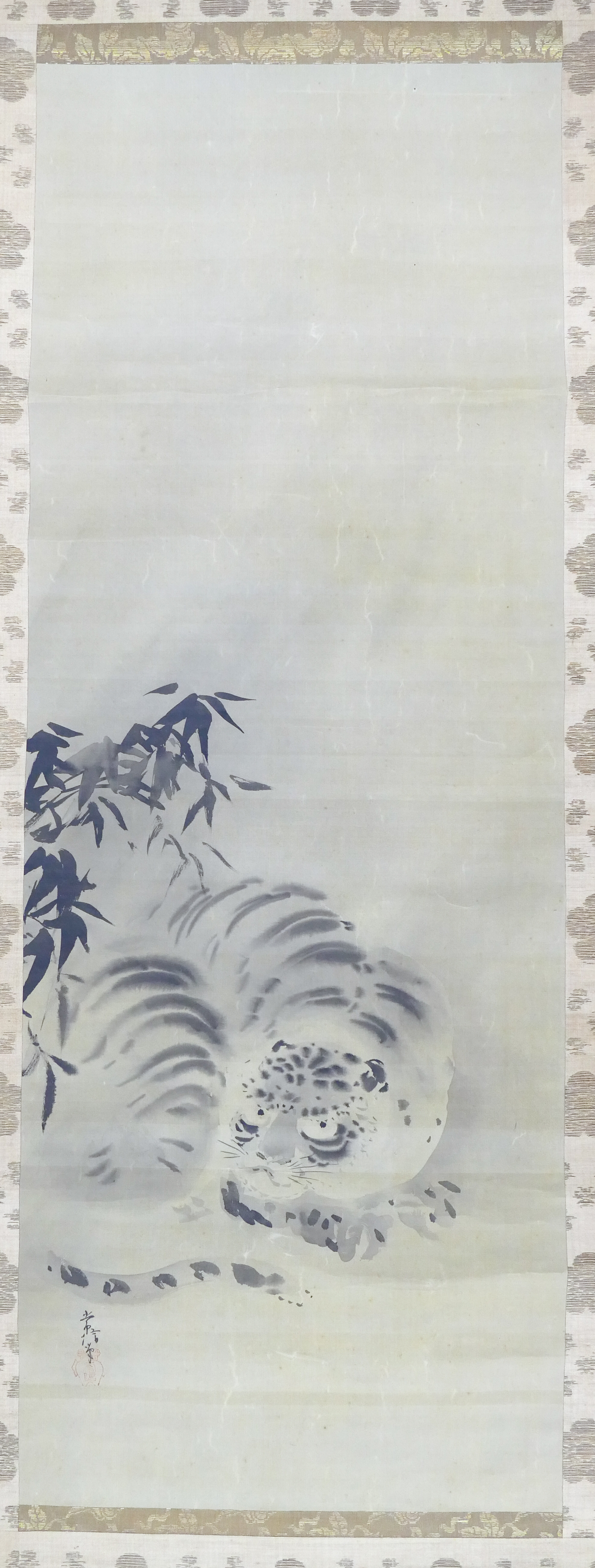Antique Chinese Tiger Scroll Painting 3cfb97