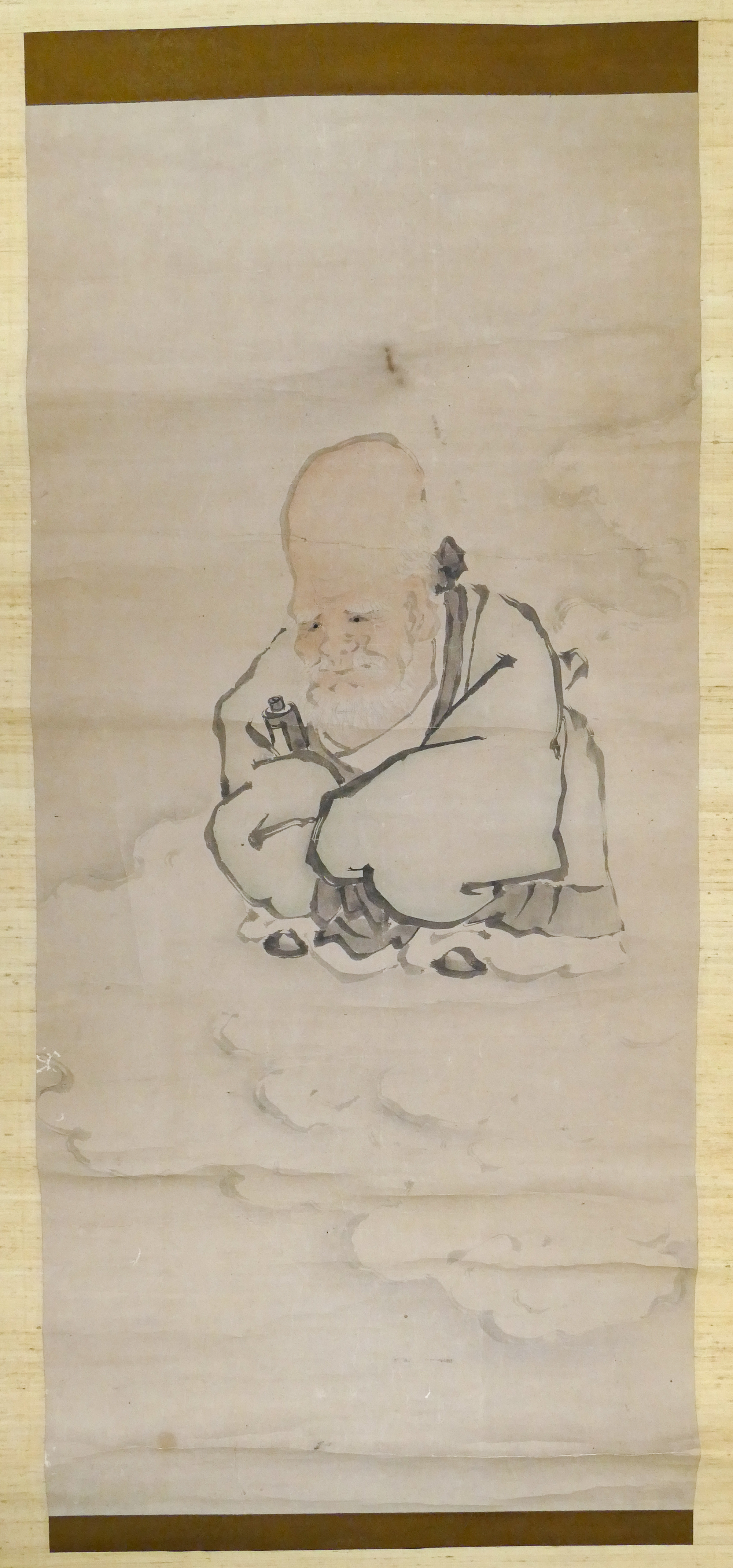 Old Japanese Fukurokuju Scroll