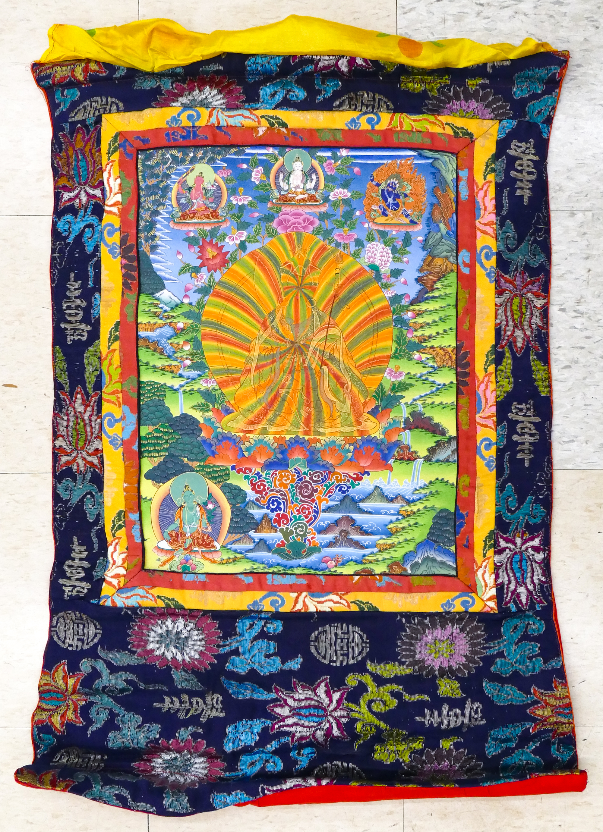 Tibetan Painted Padmasambhava Thangka 3cfbca