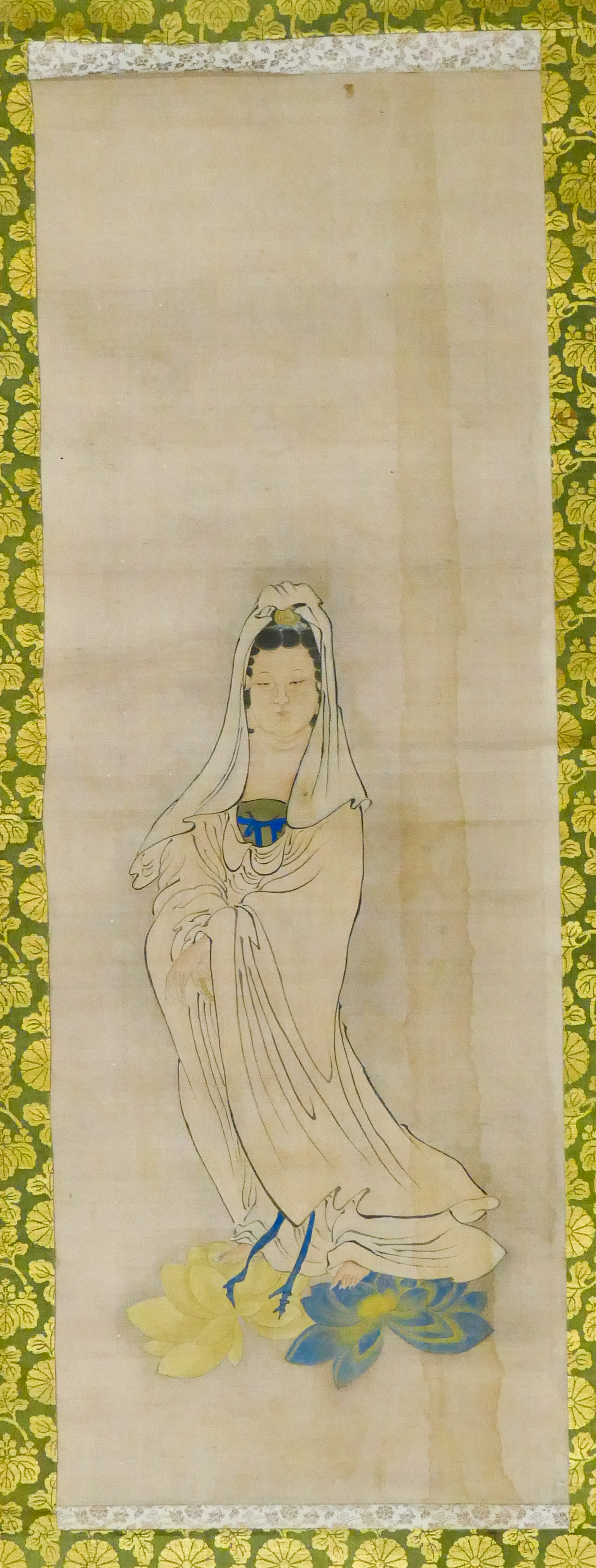 Old Chinese Guanyin Scroll Painting 3cfbc2