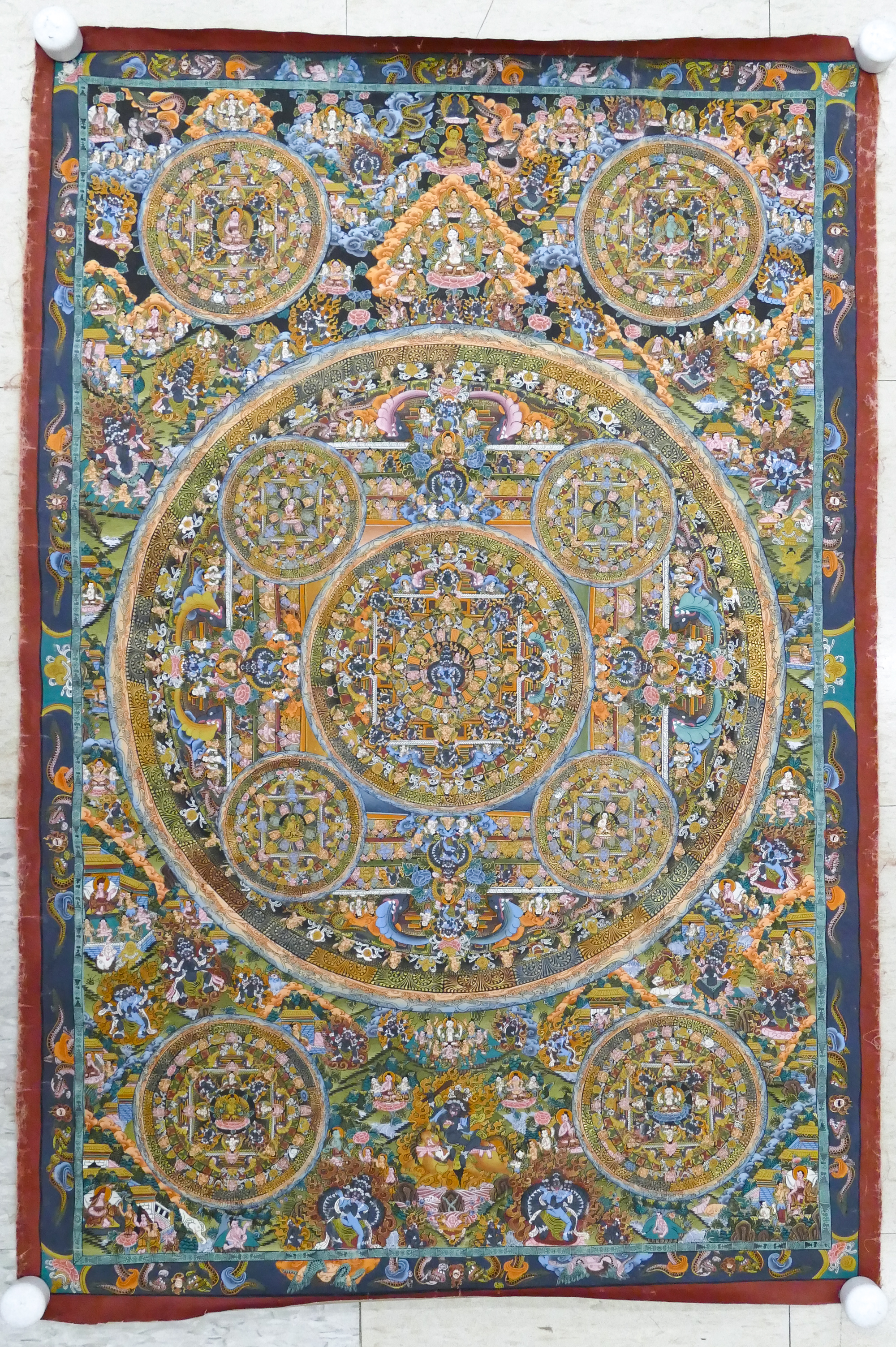 Tibetan Painted Thangka 35'' x