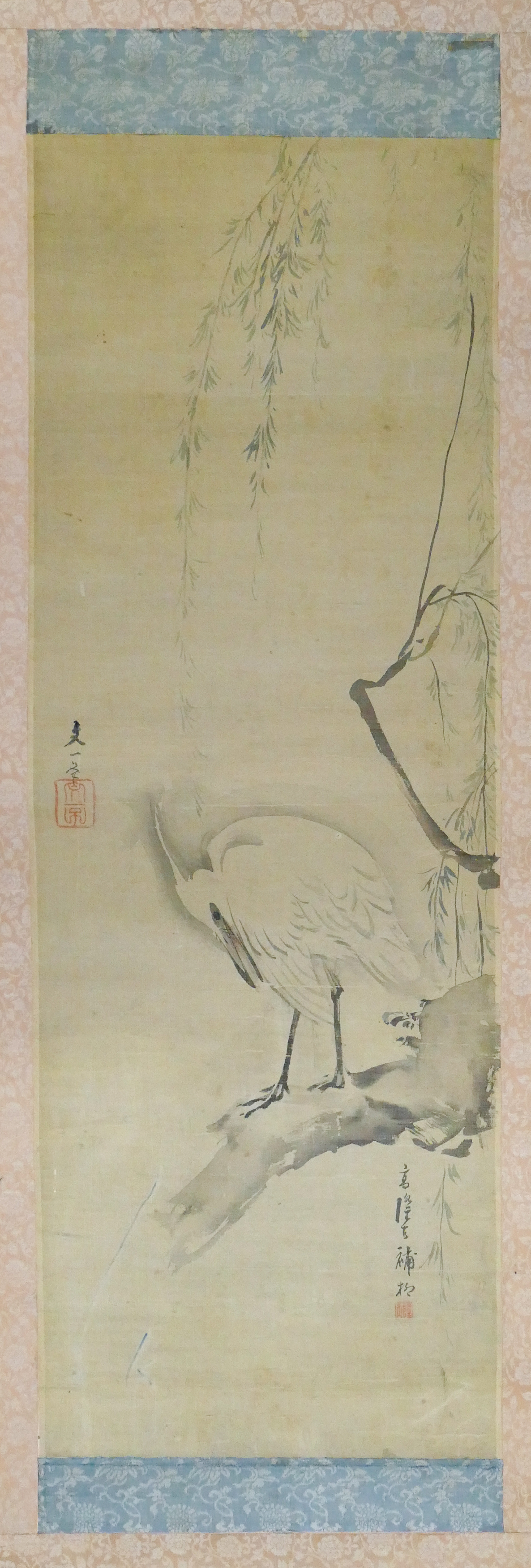 Old Chinese Crane Scroll Painting 3cfbd4