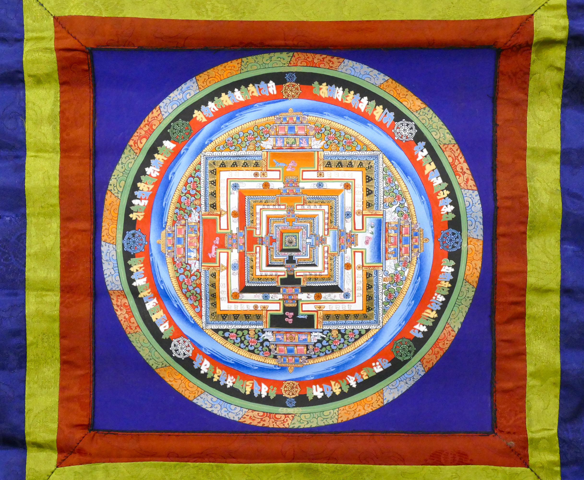 Small Tibetan Painted Thangka Silk 3cfbcc