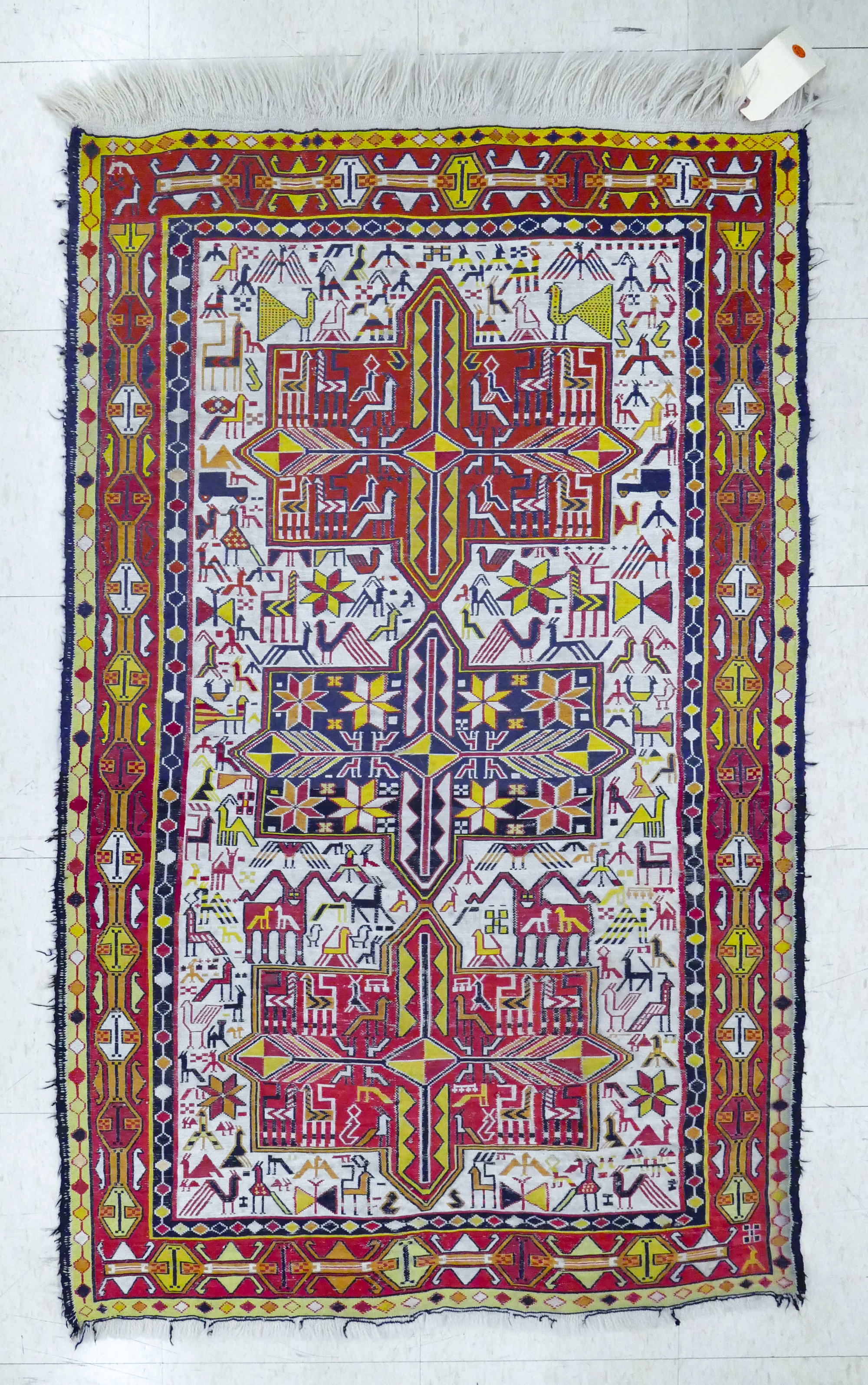 Vintage Caucasian Tribal Flat Weave 3cfc17