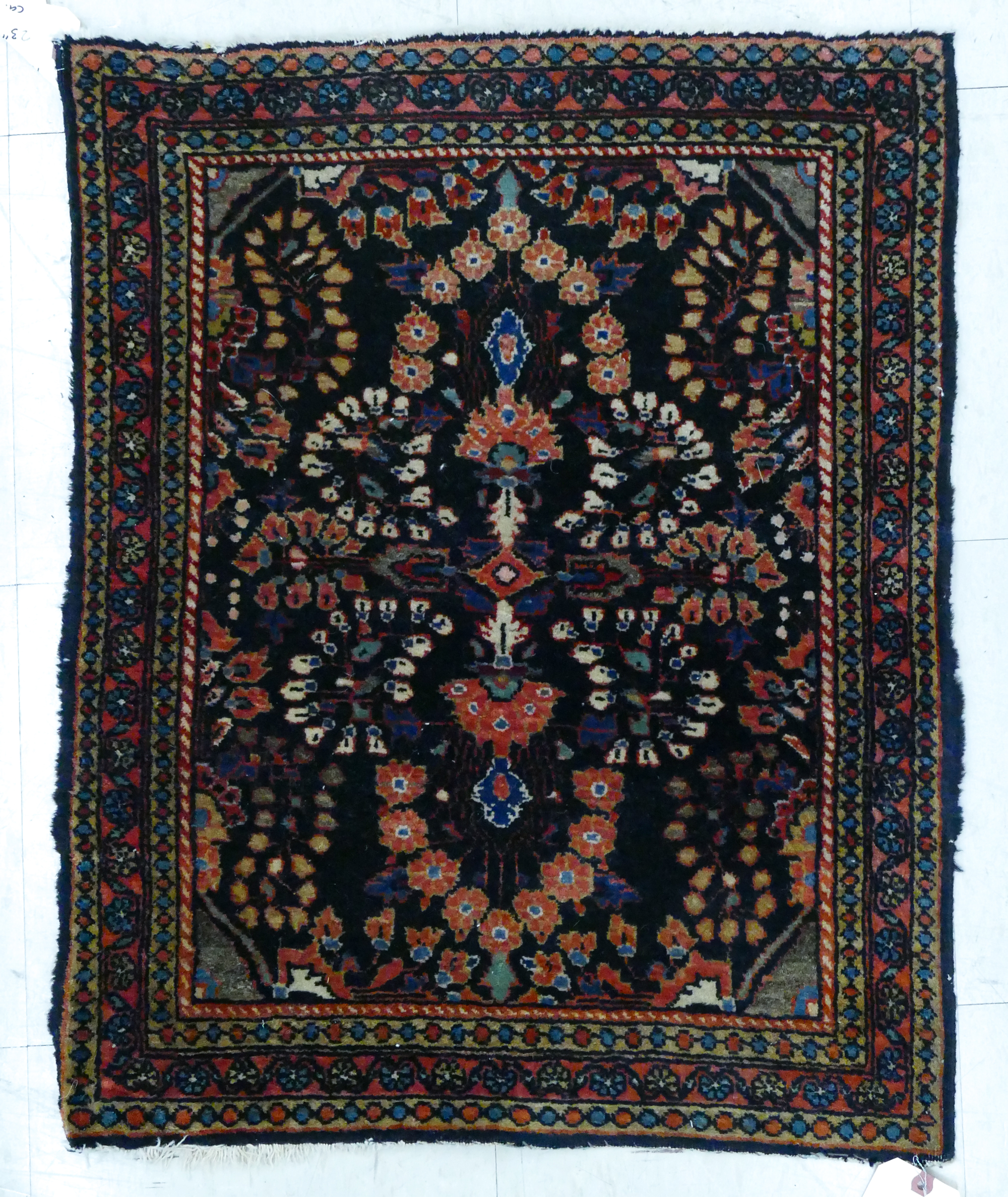 Semi Antique Persian Black Floral 3cfc13