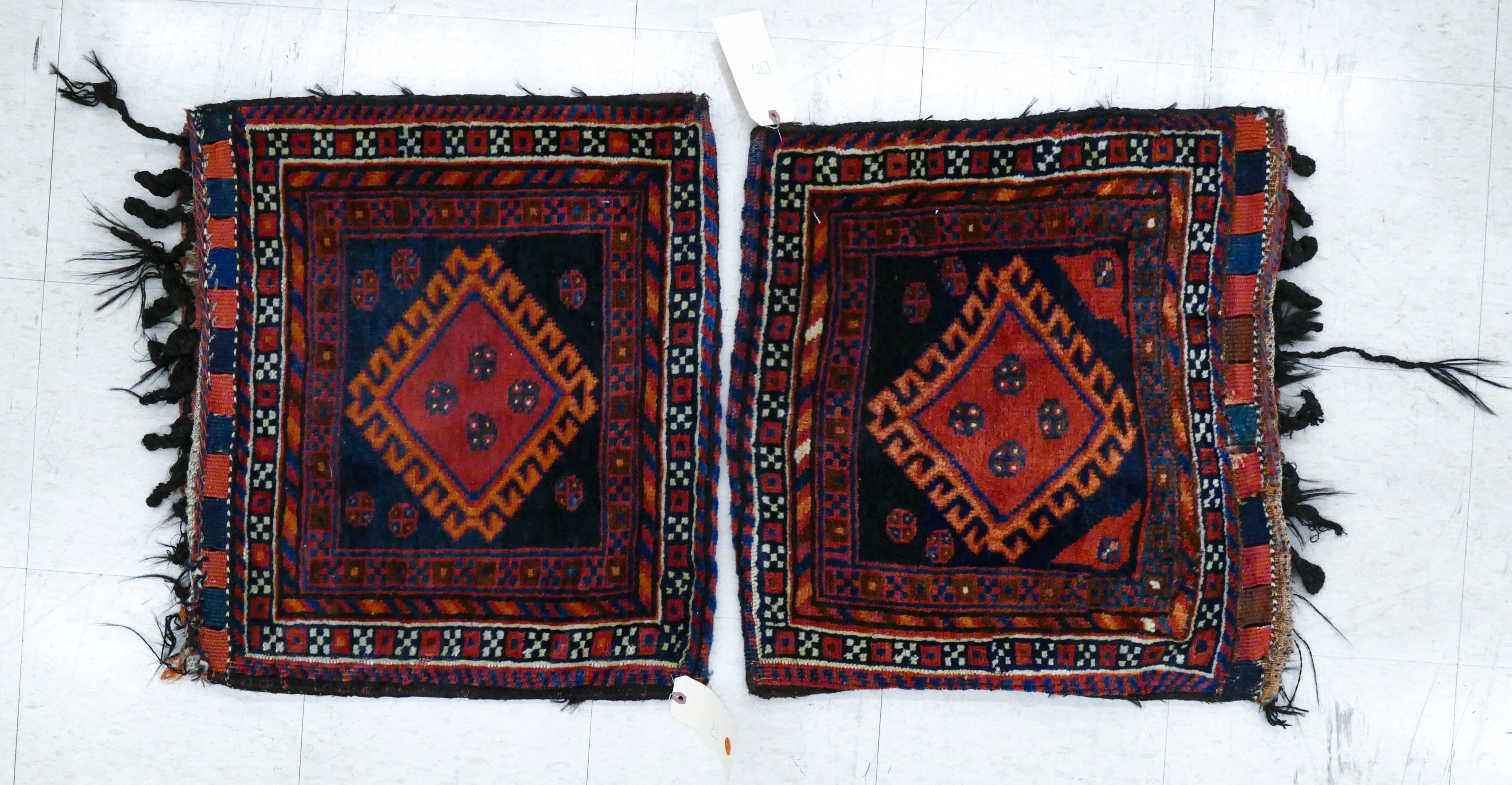 Pair Semi Antique Persian Bag Faces 3cfc24