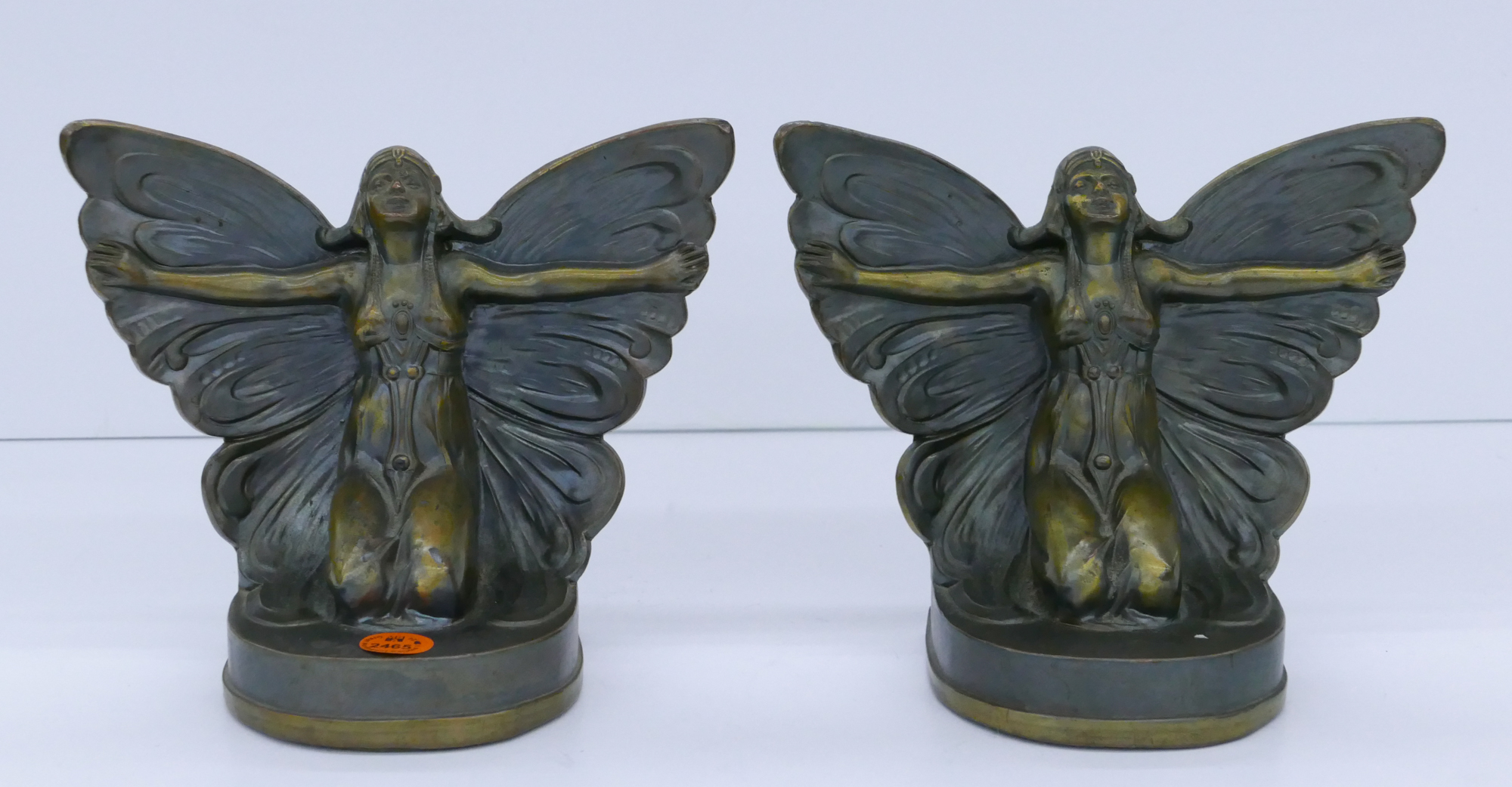 Pair Art Deco Fairy Metal Bookends 6