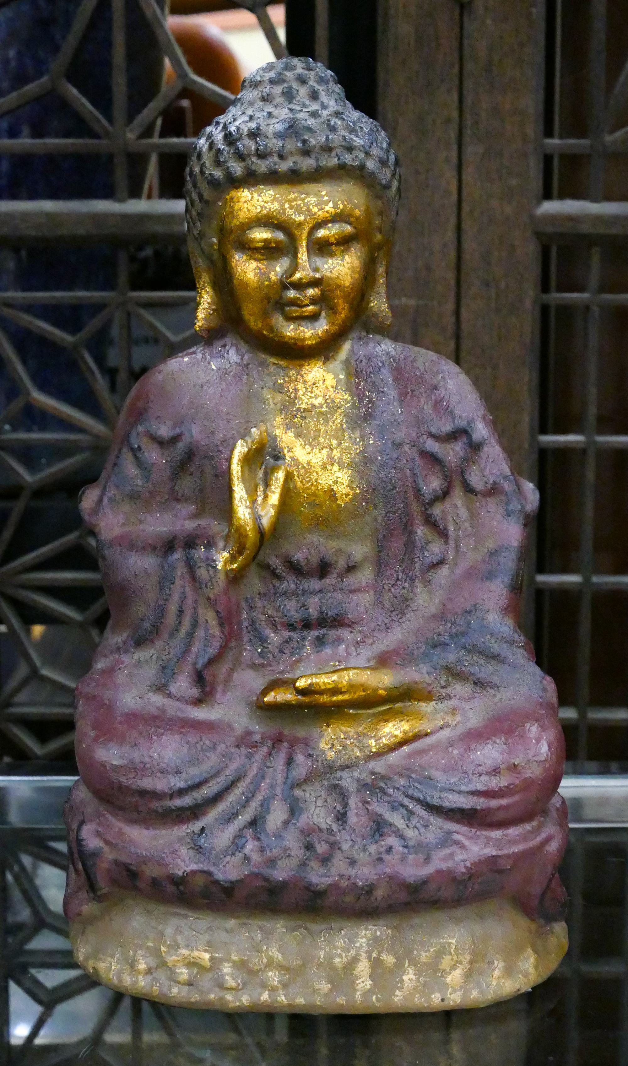 Chinese Lacquered Gilt Seated Buddha