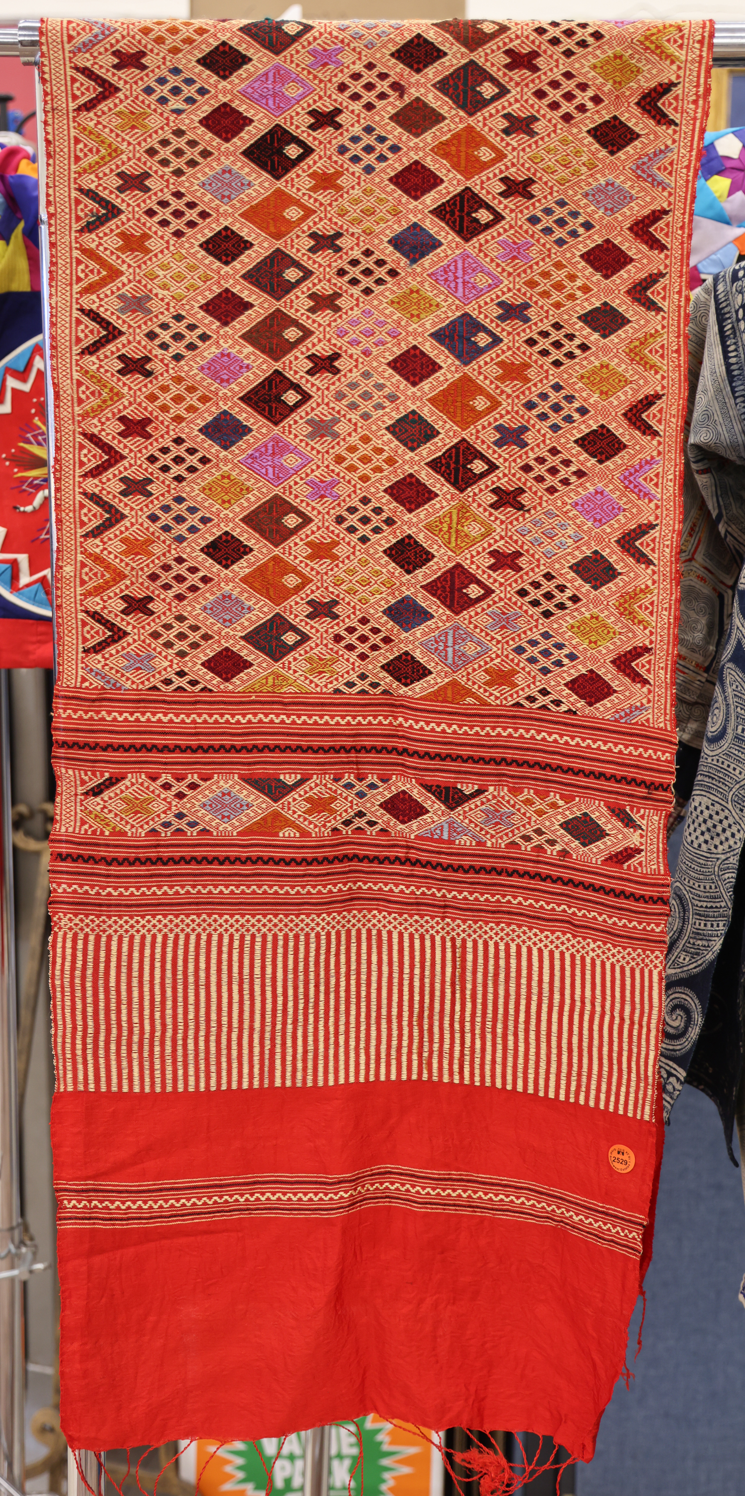 Ornate Burmese Silk Shaan Cloth 3cfcb5