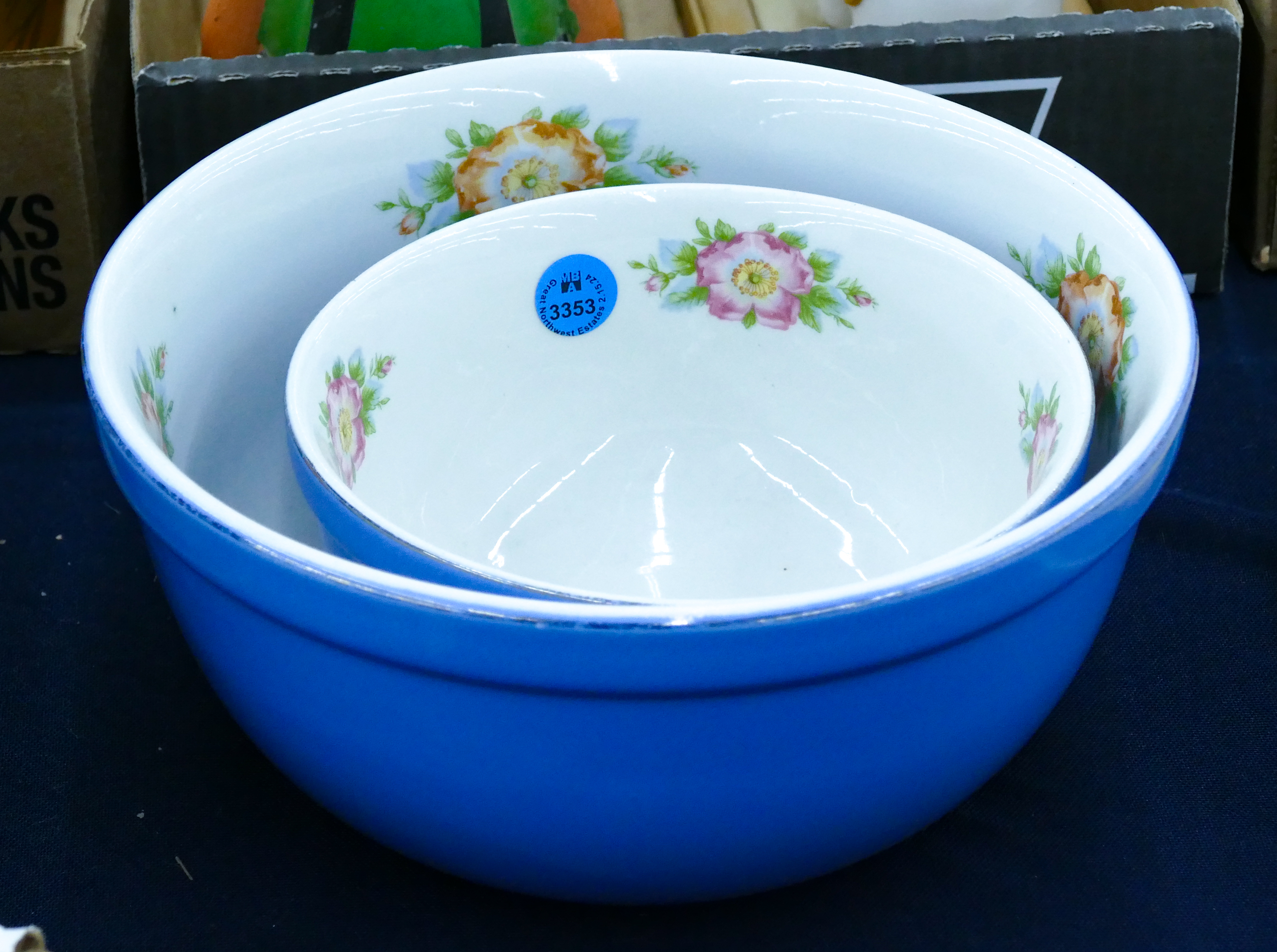 2pc Vintage Halls Floral Mixing Bowls