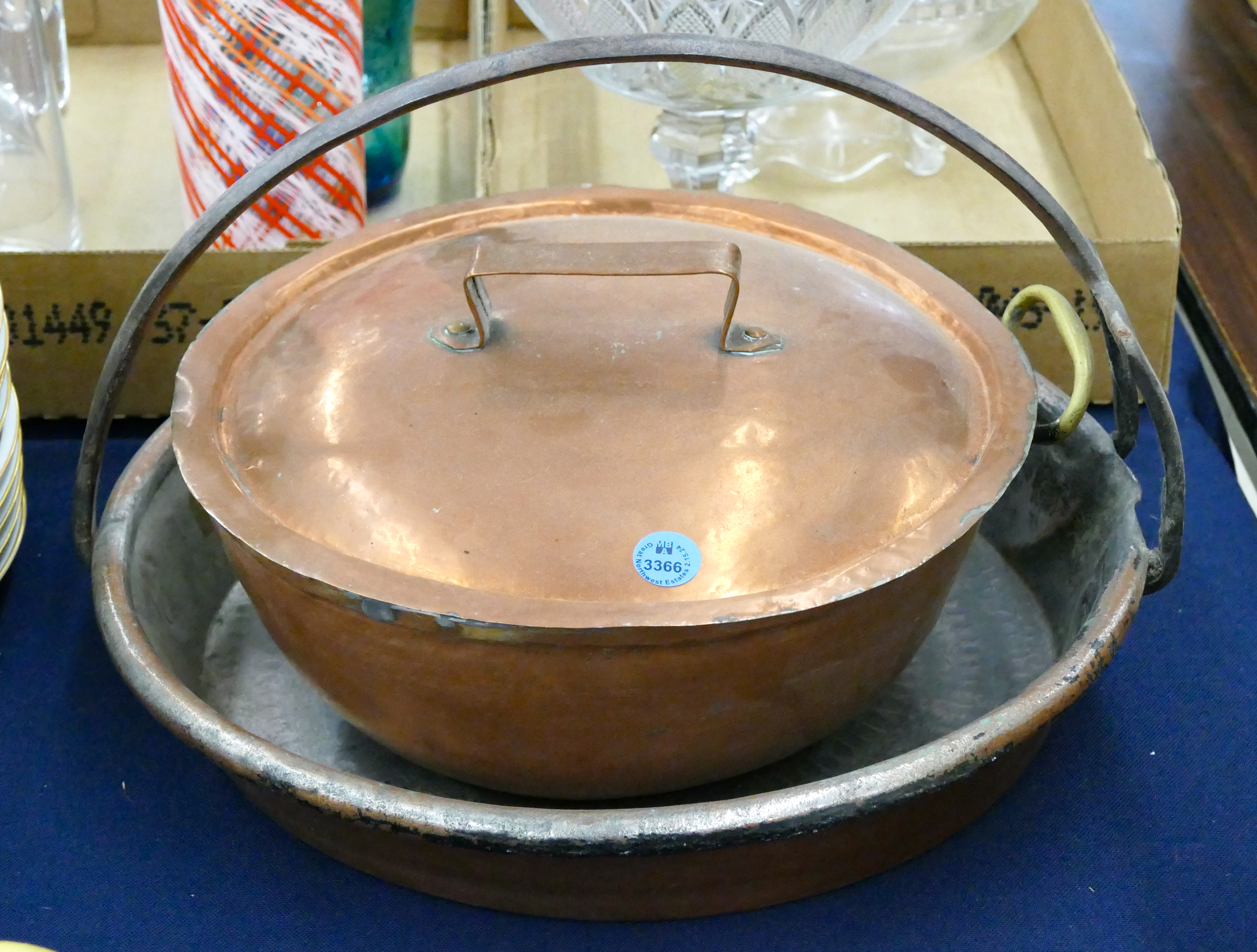 2pc Old Hammered Copper Cooking