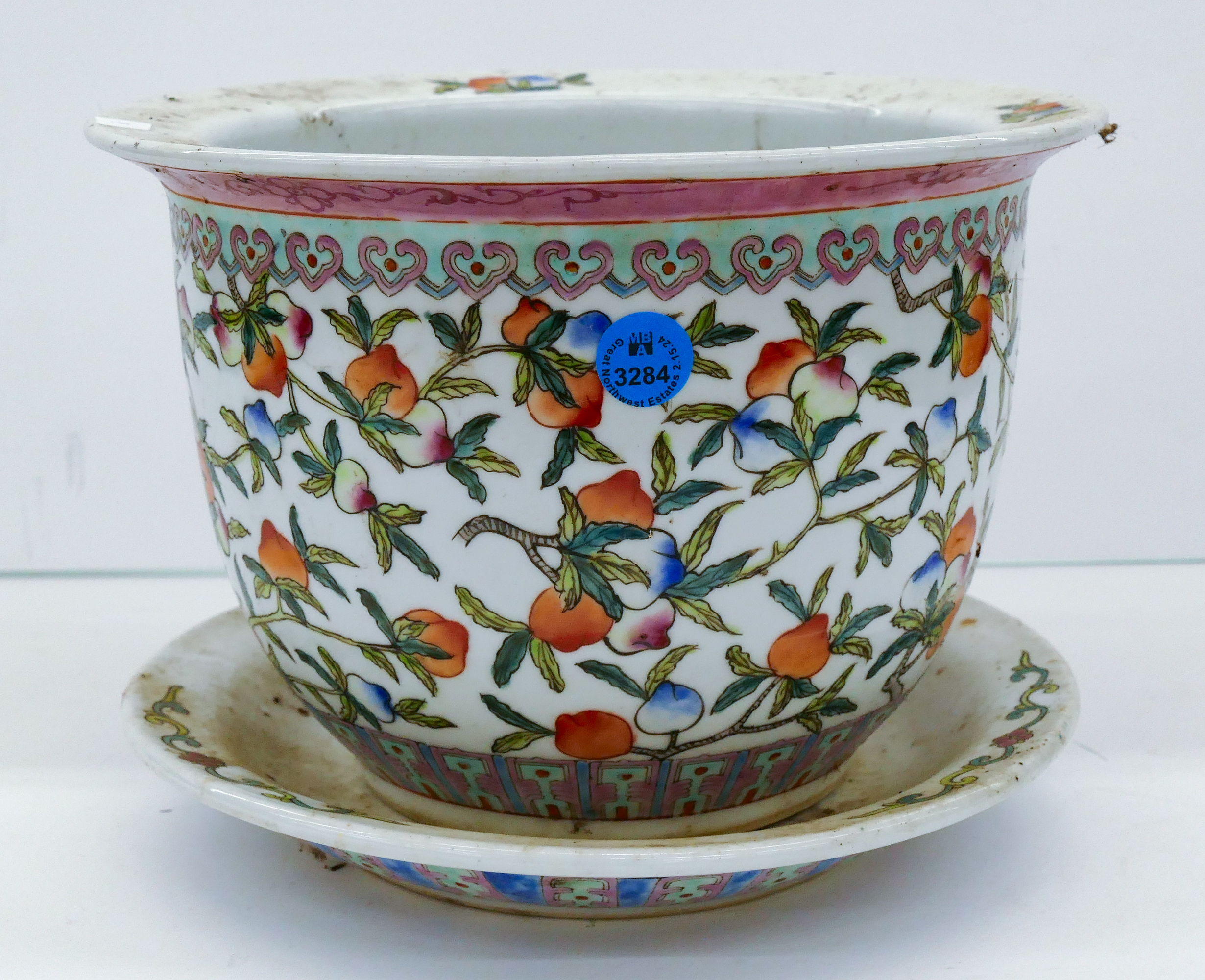 Chinese Famille Rose Peach Porcelain