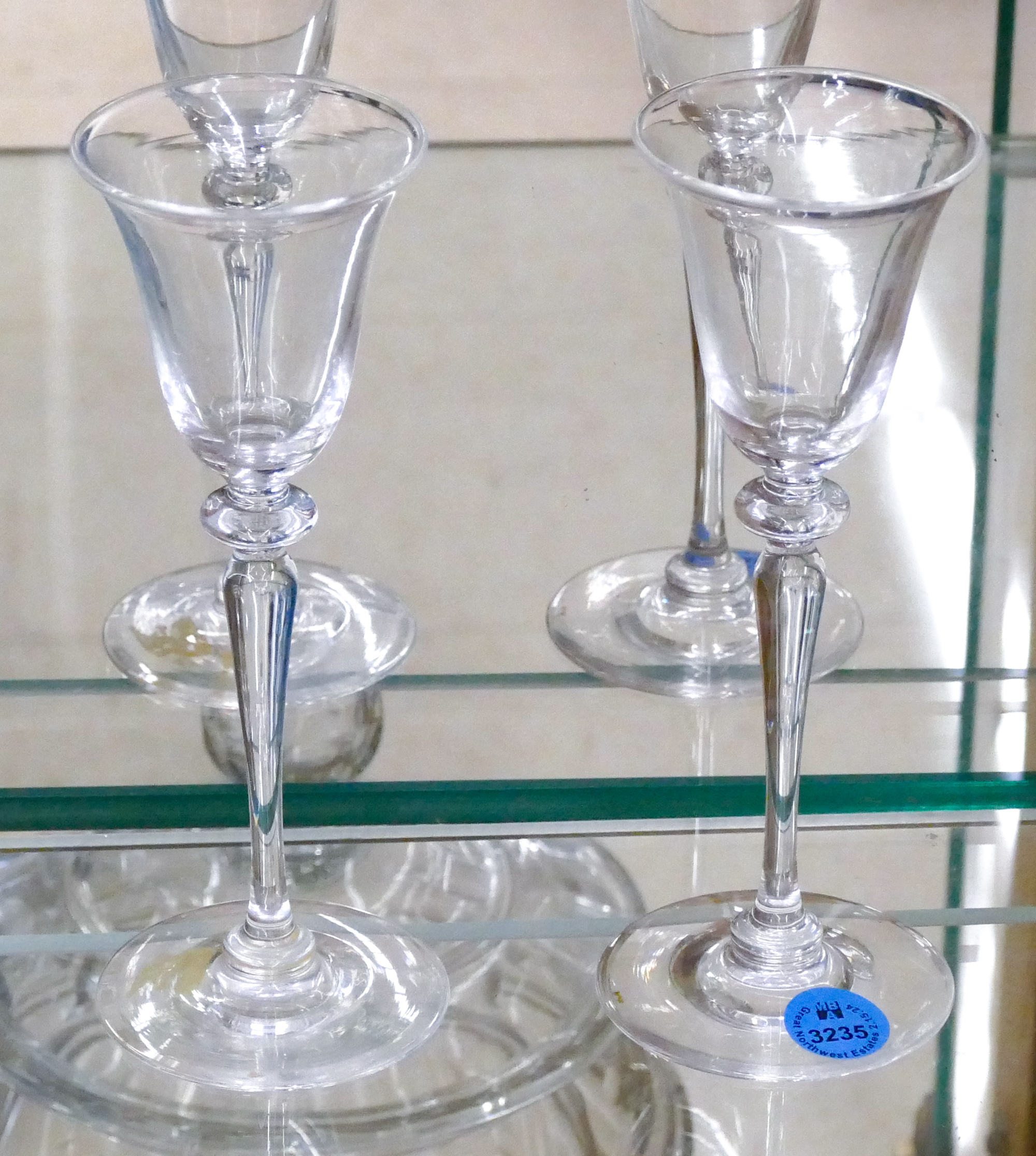 Pair Steuben Clear Glass Port Wine 3cfdda