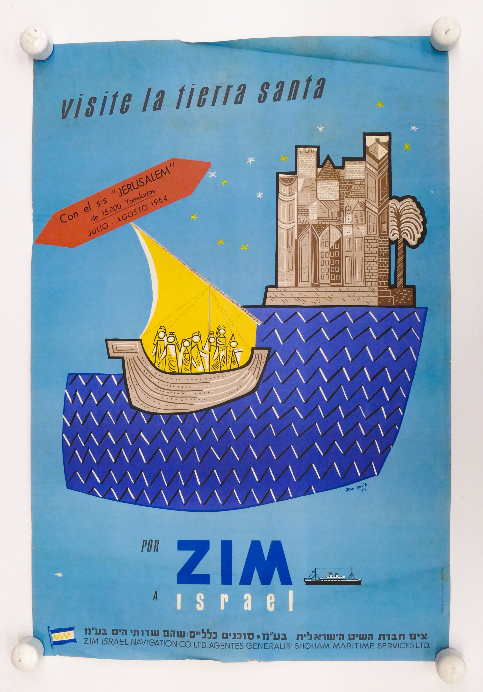 1954 Israeli Zim ''Visite La Tierra
