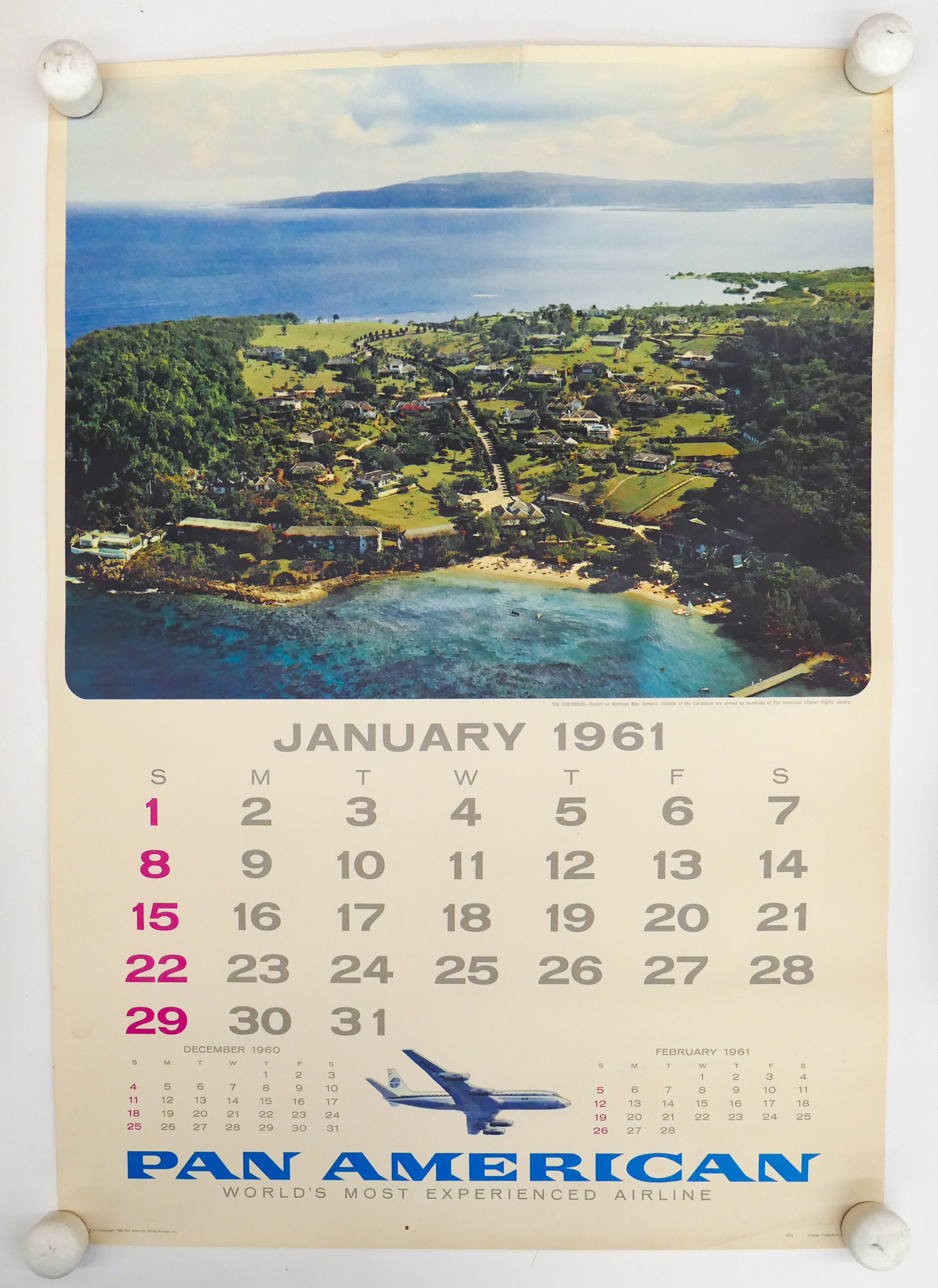 11pc Pan American 1960s Calendar Posters