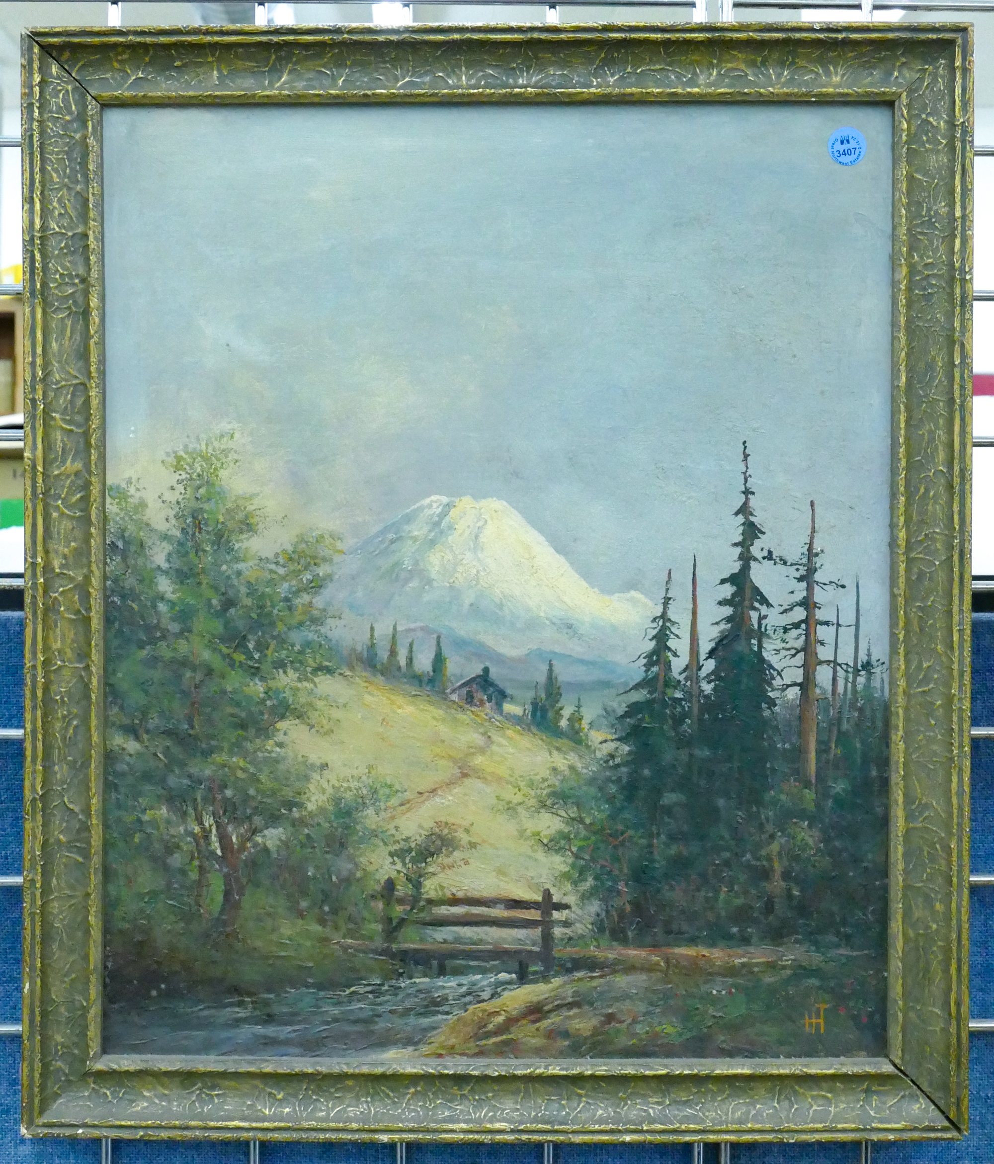 Antique Mount Rainier Oil Painting
