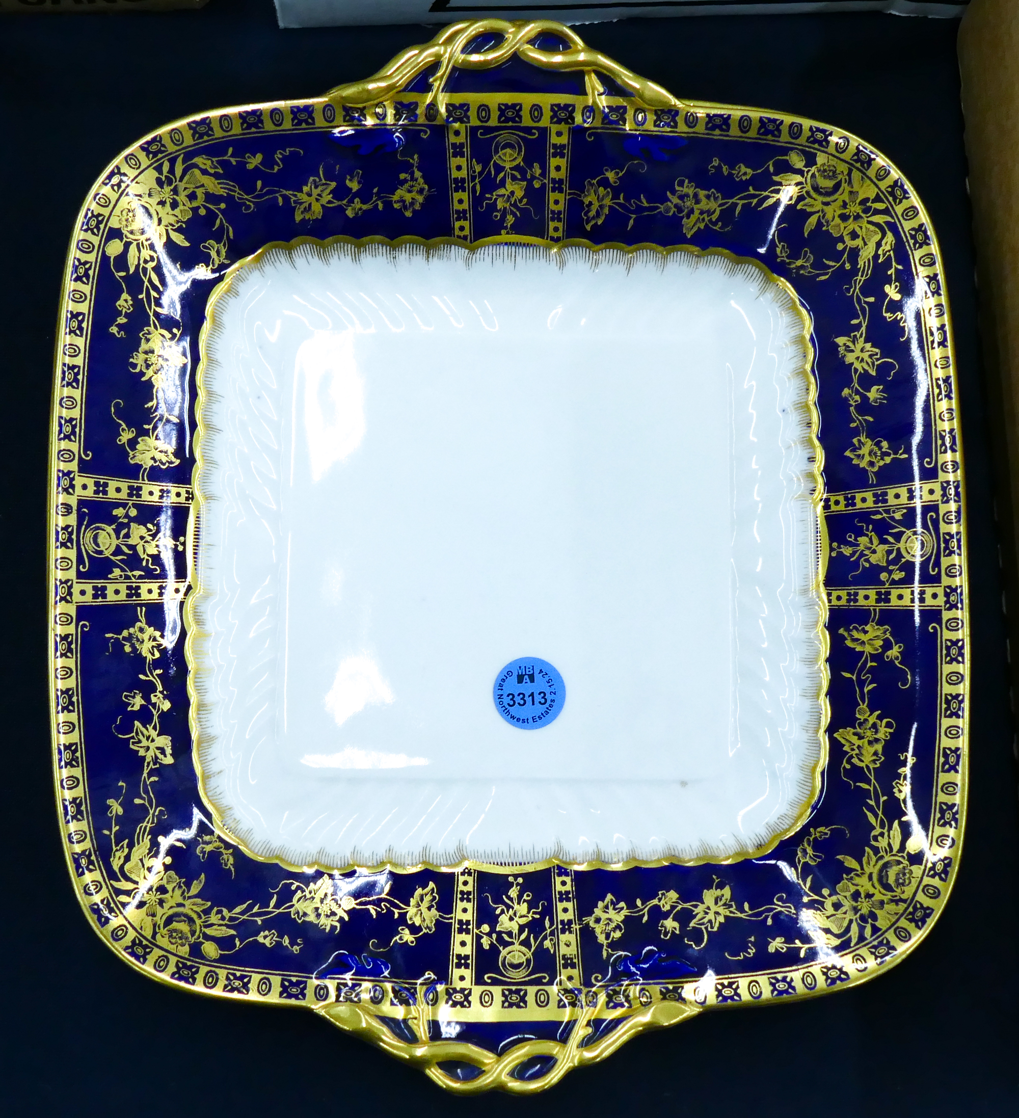 2pc Antique Wedgwood Gilt Cobalt