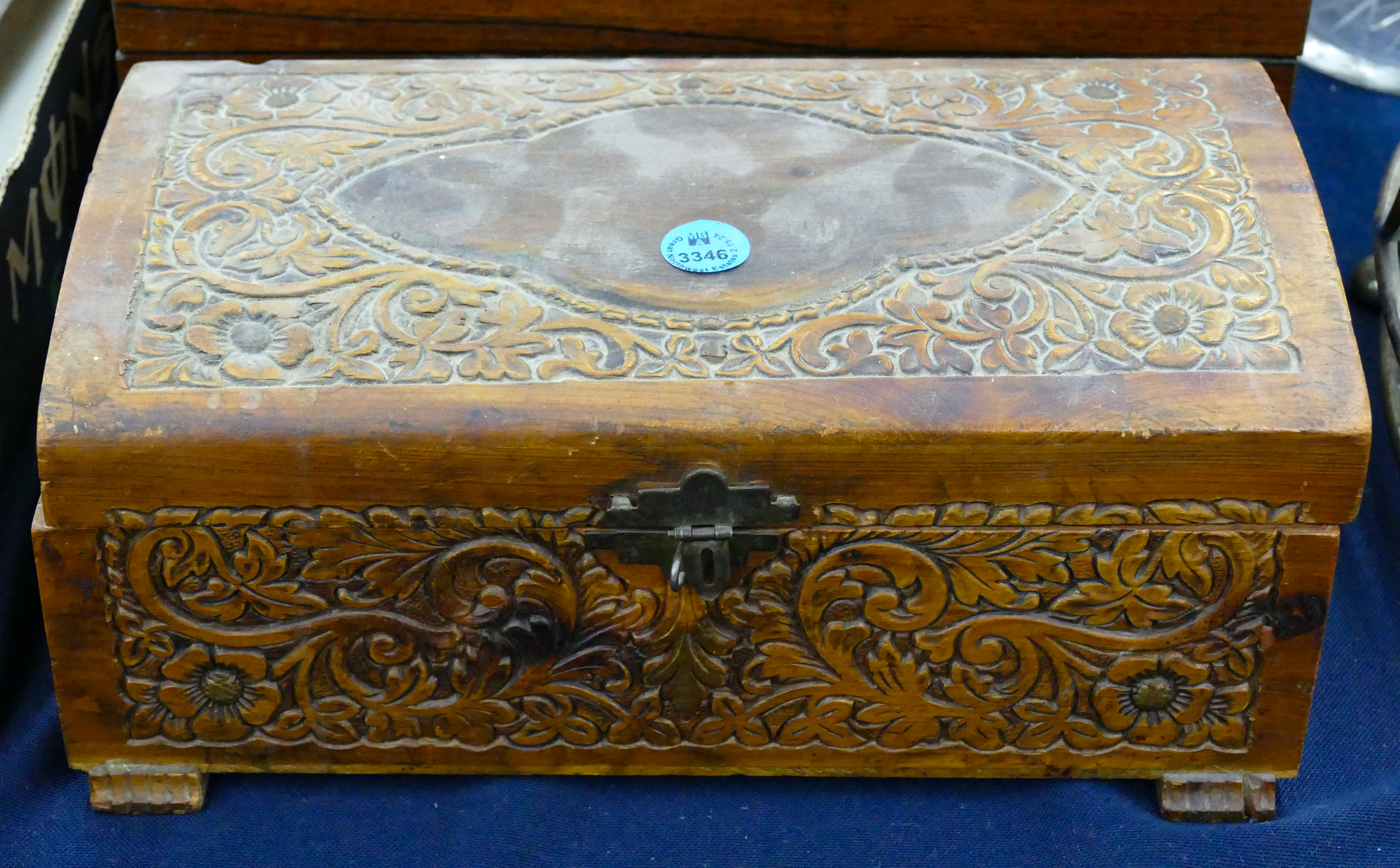 Old Wood Jewelry Box with Matchbooks