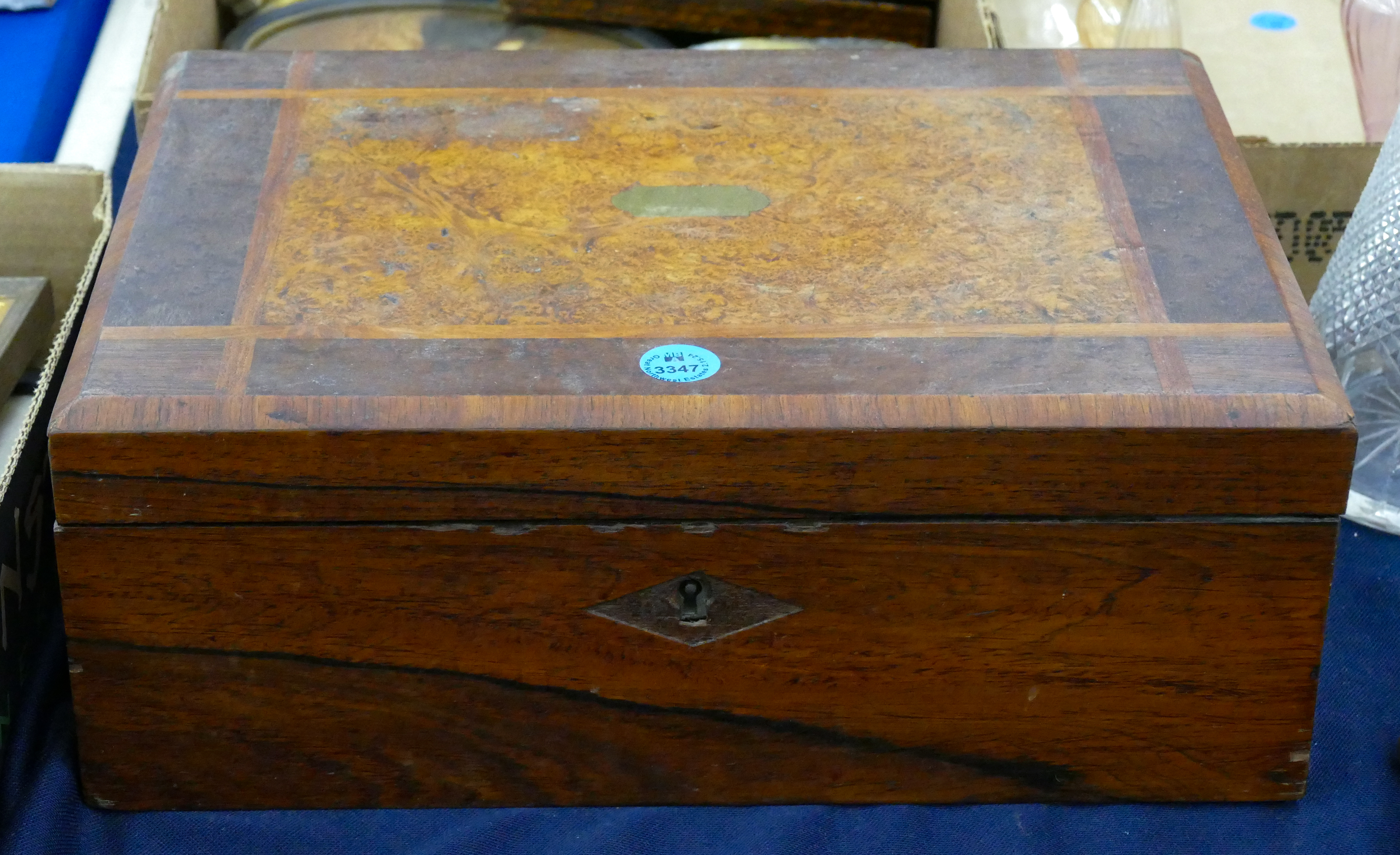 Antique Burlwood Inlaid Lap Desk 3cfe79