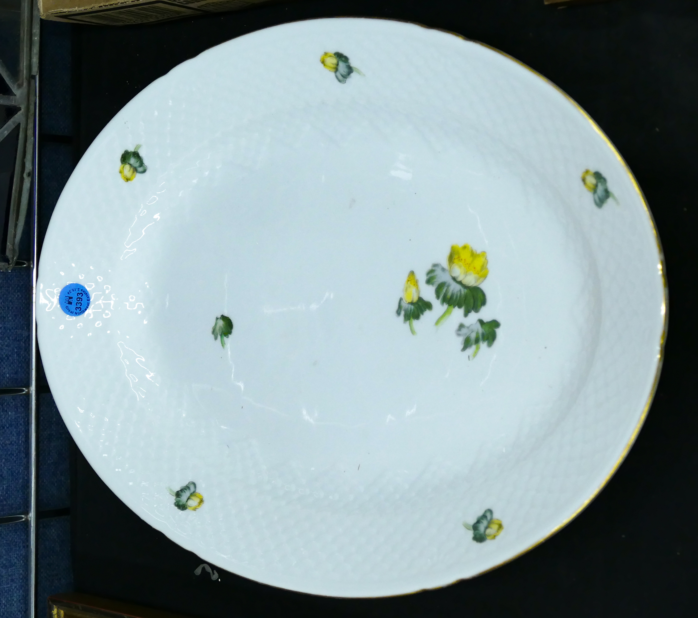 B G Yellow Floral Porcelain Platter 3cfe74