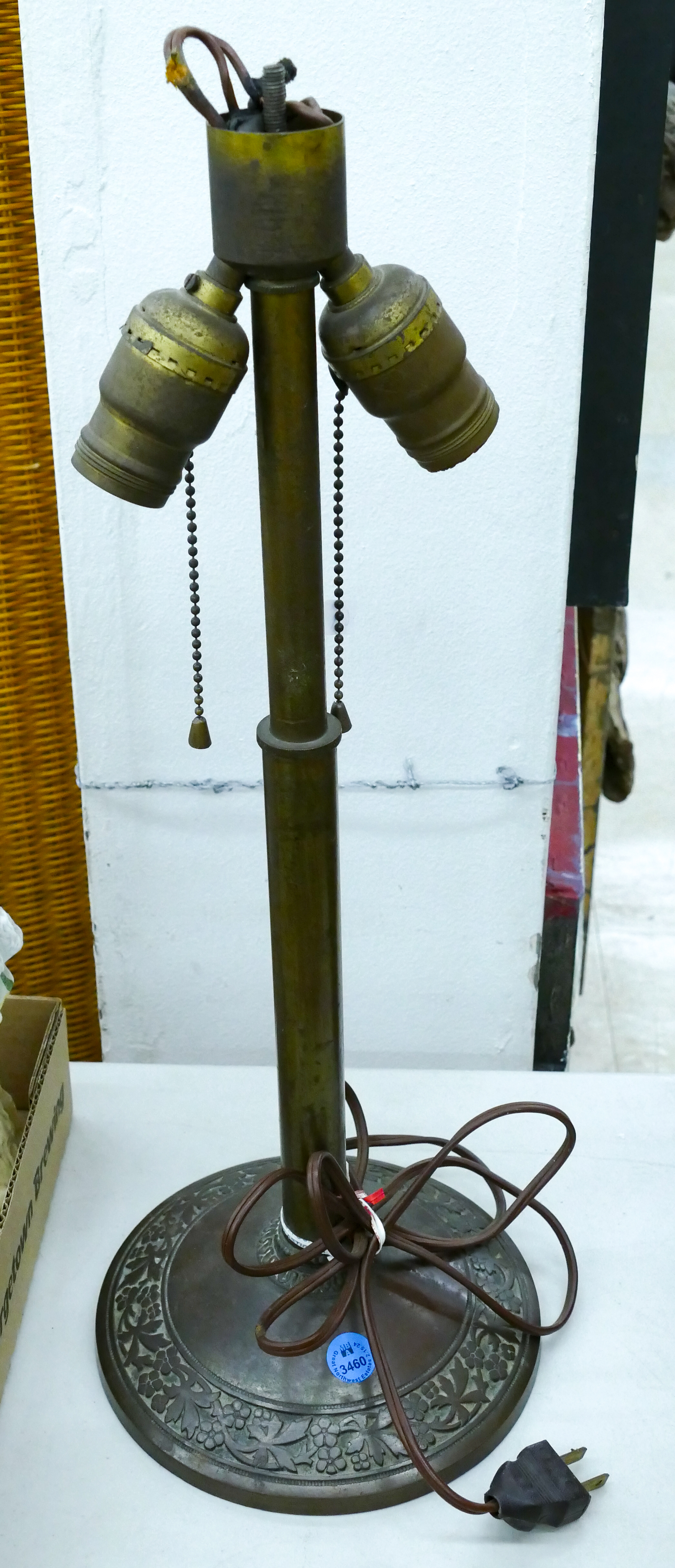 Antique E.M.&Co. Metal Lamp Base