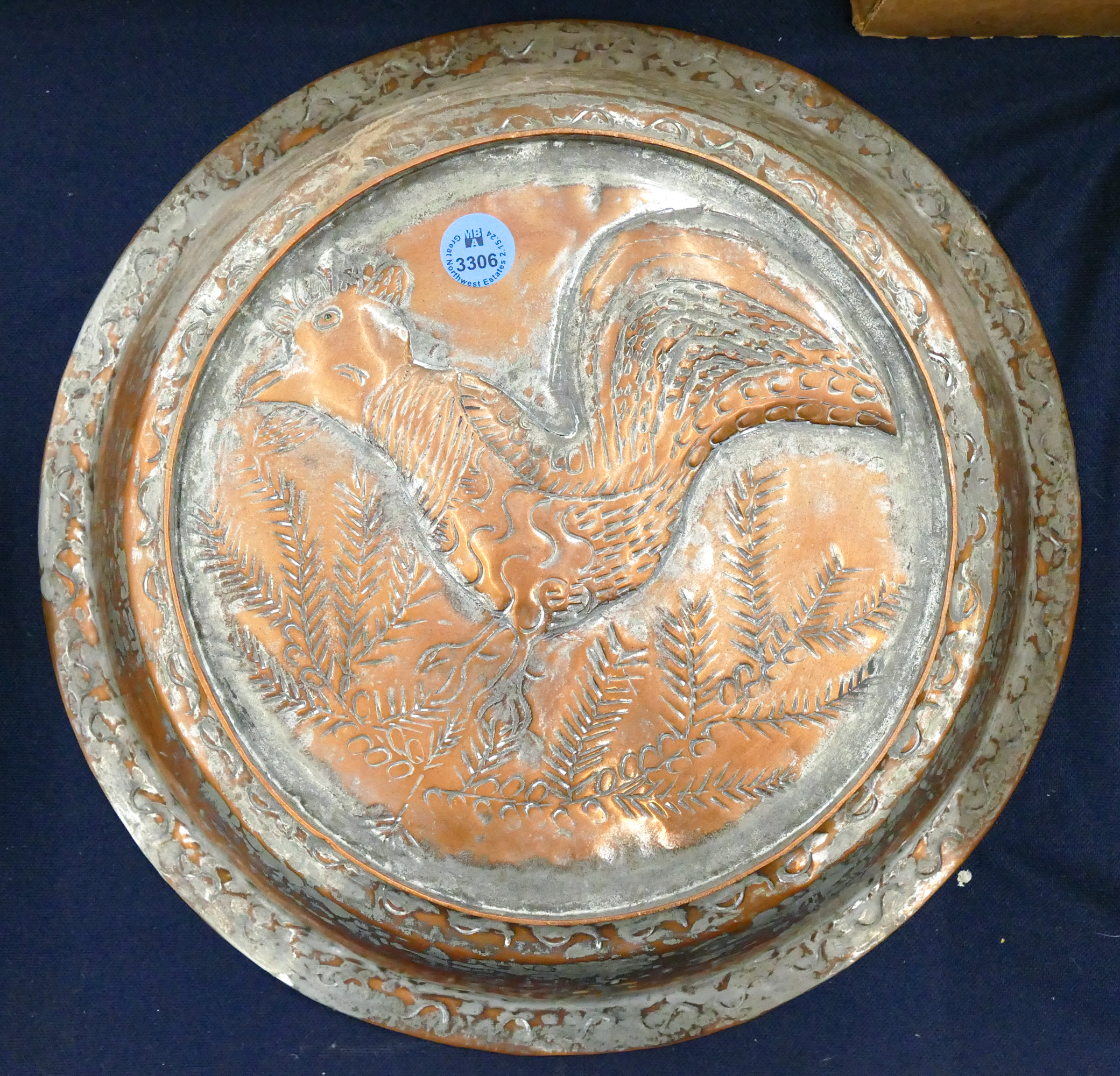 Old Persian Tinned Copper Rooster