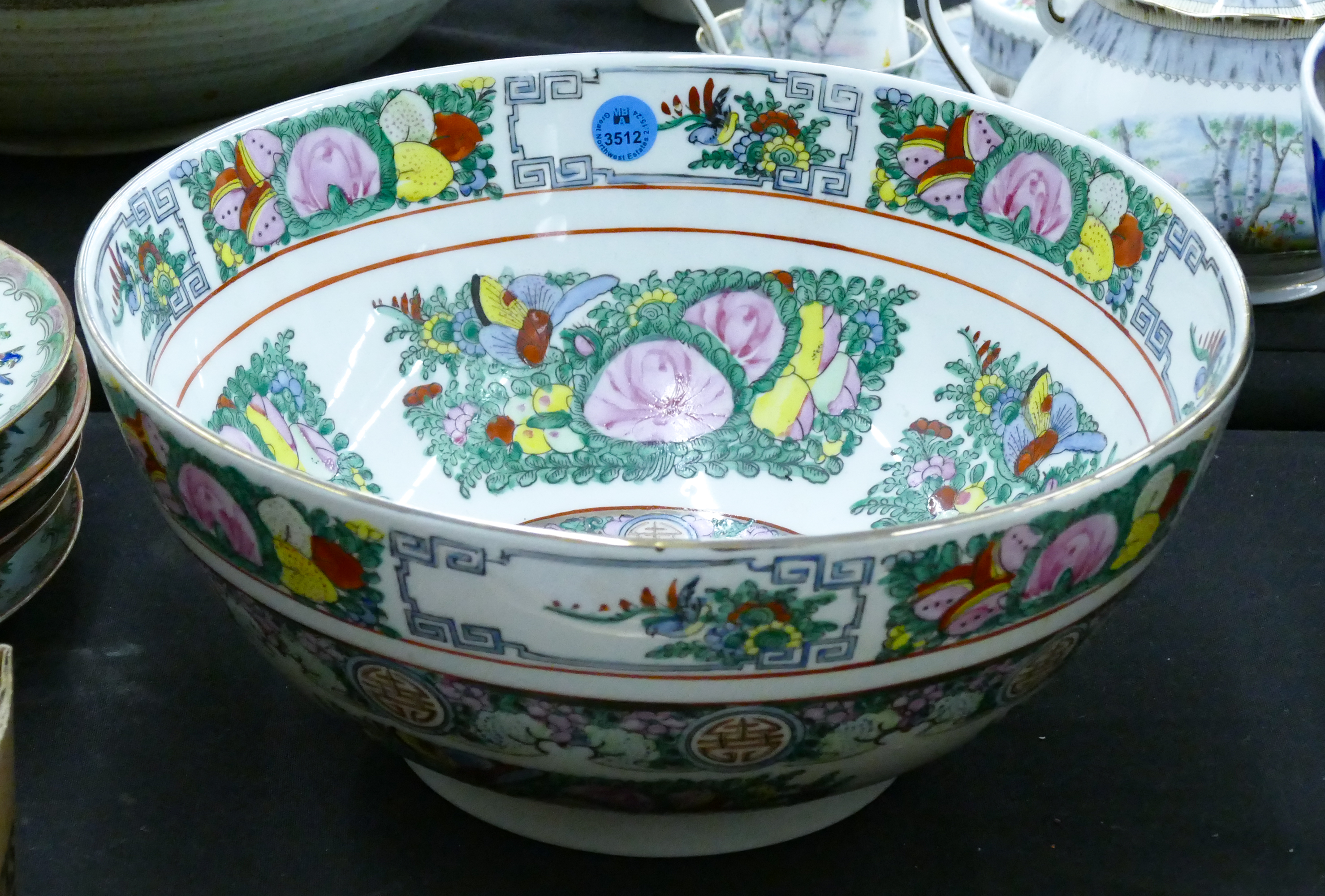 Chinese Rose Canton Large Bowl 3cff14