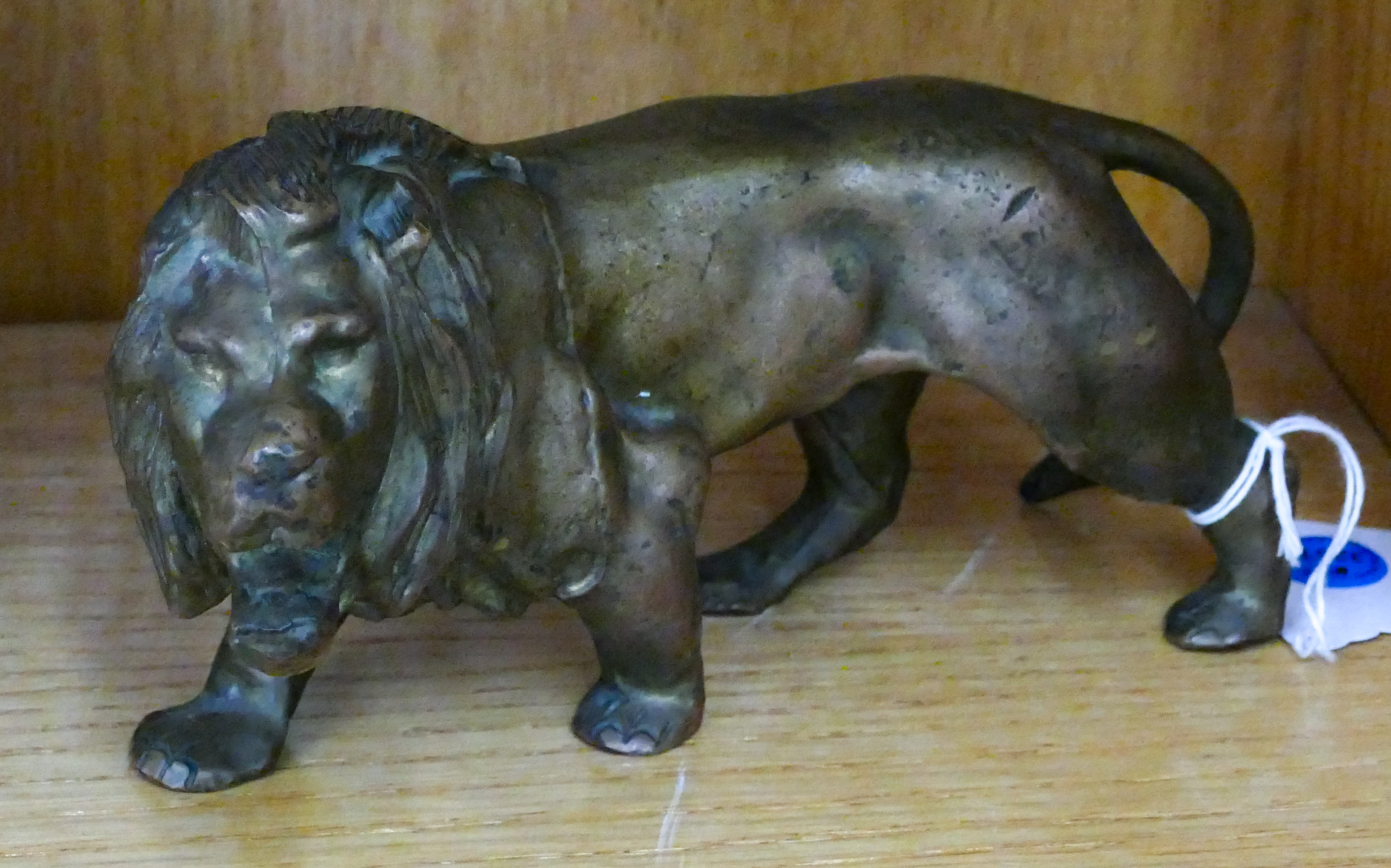 Antique Bronze Lion Table Sculpture 3cff23