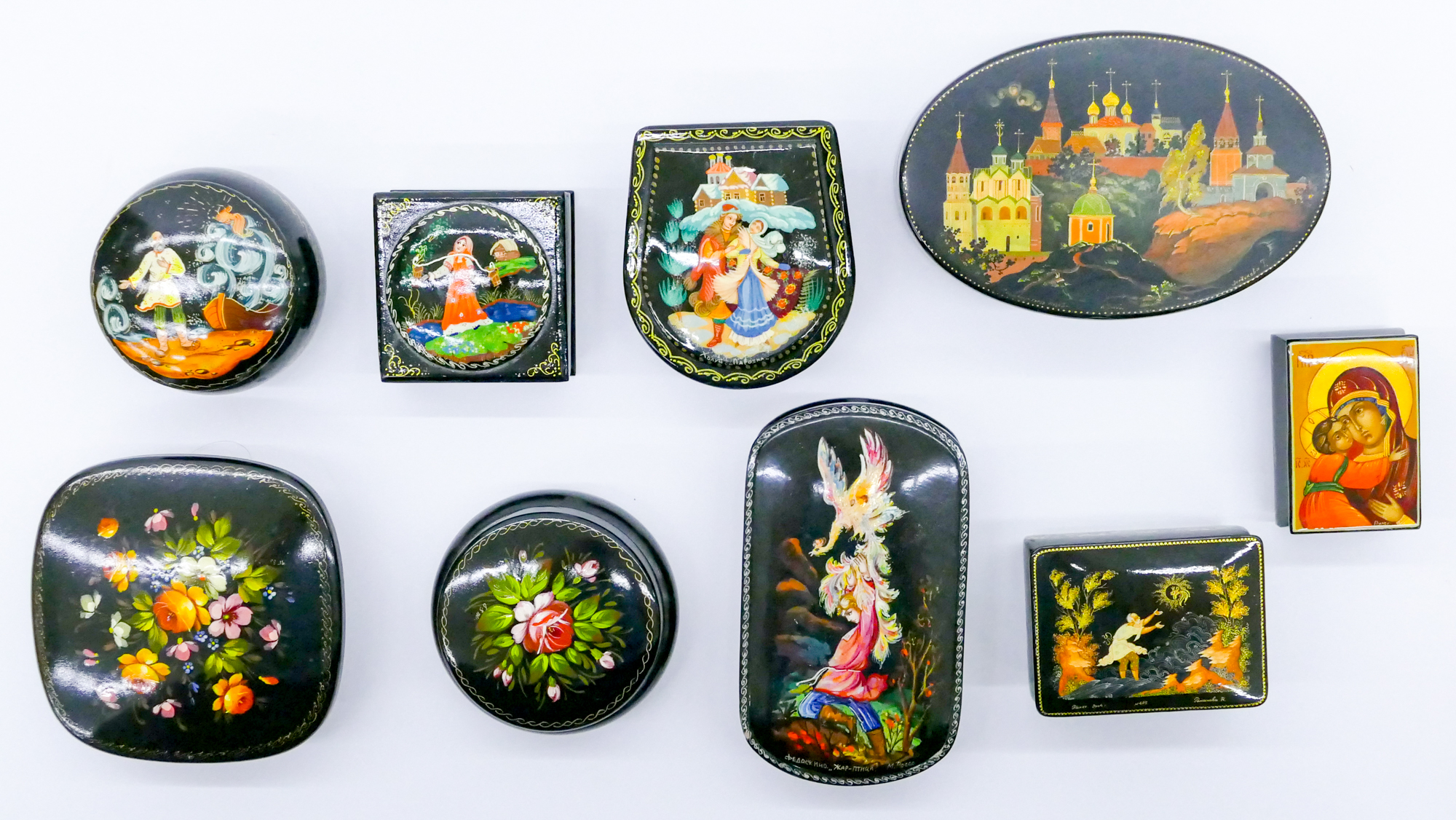 Box 9pc Russian Lacquered Fairytale 3cff3d