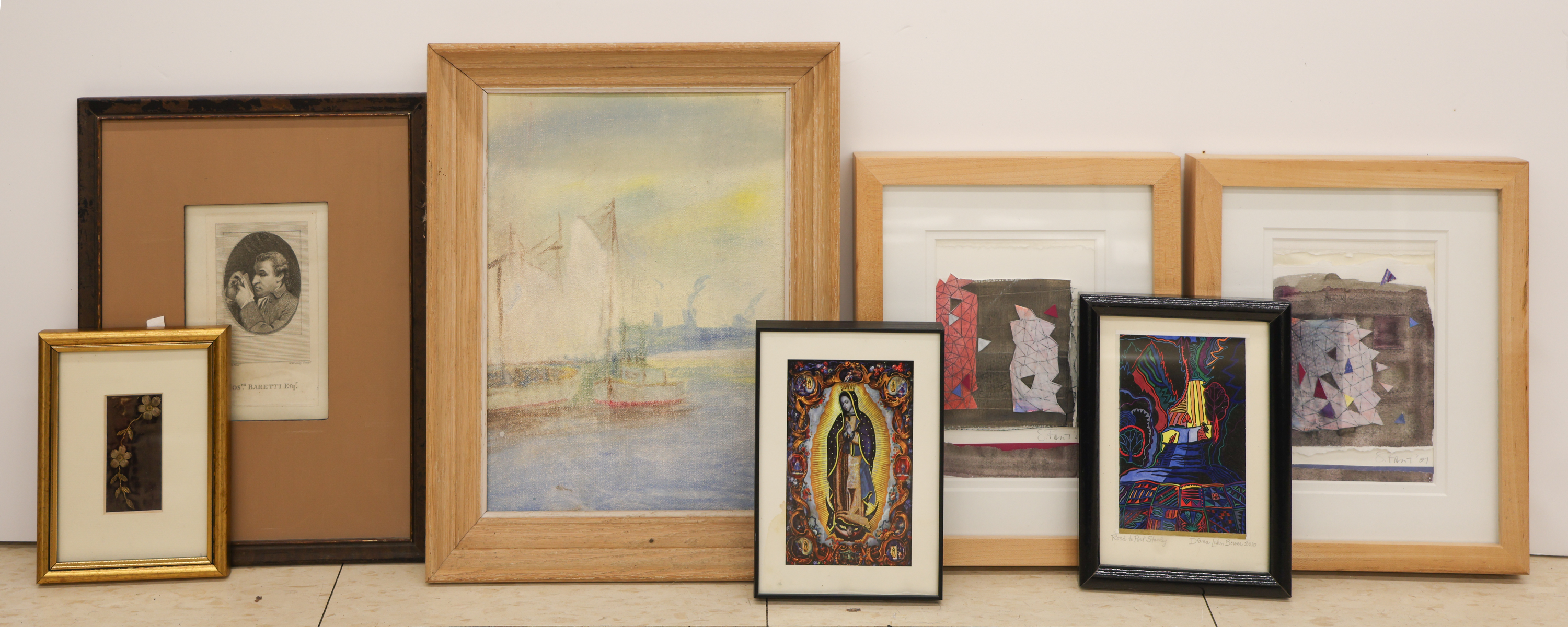 7pc Small Framed Modern & Antique