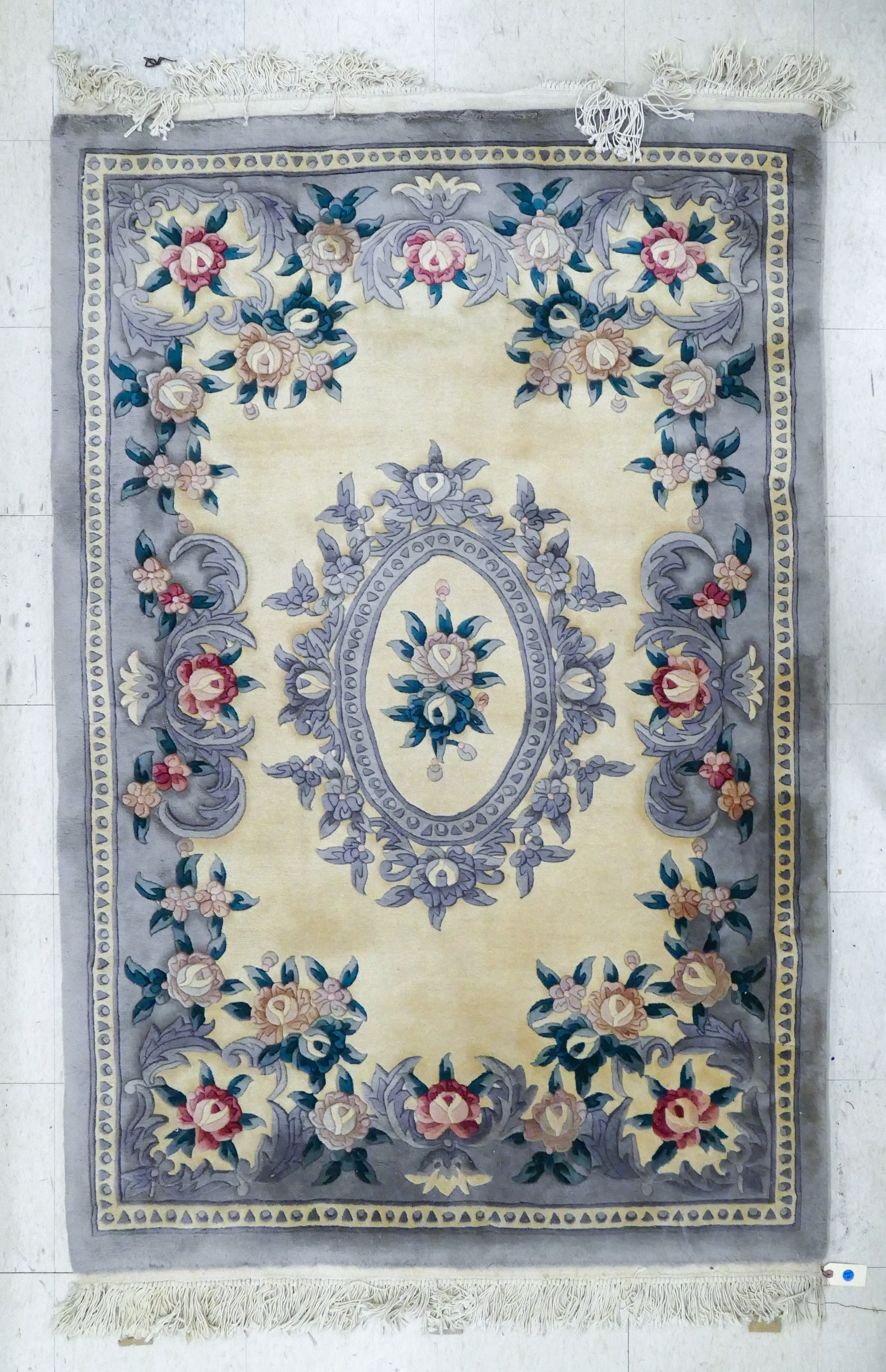 Grey Chinese Floral Sculpted Rug 3cff7f