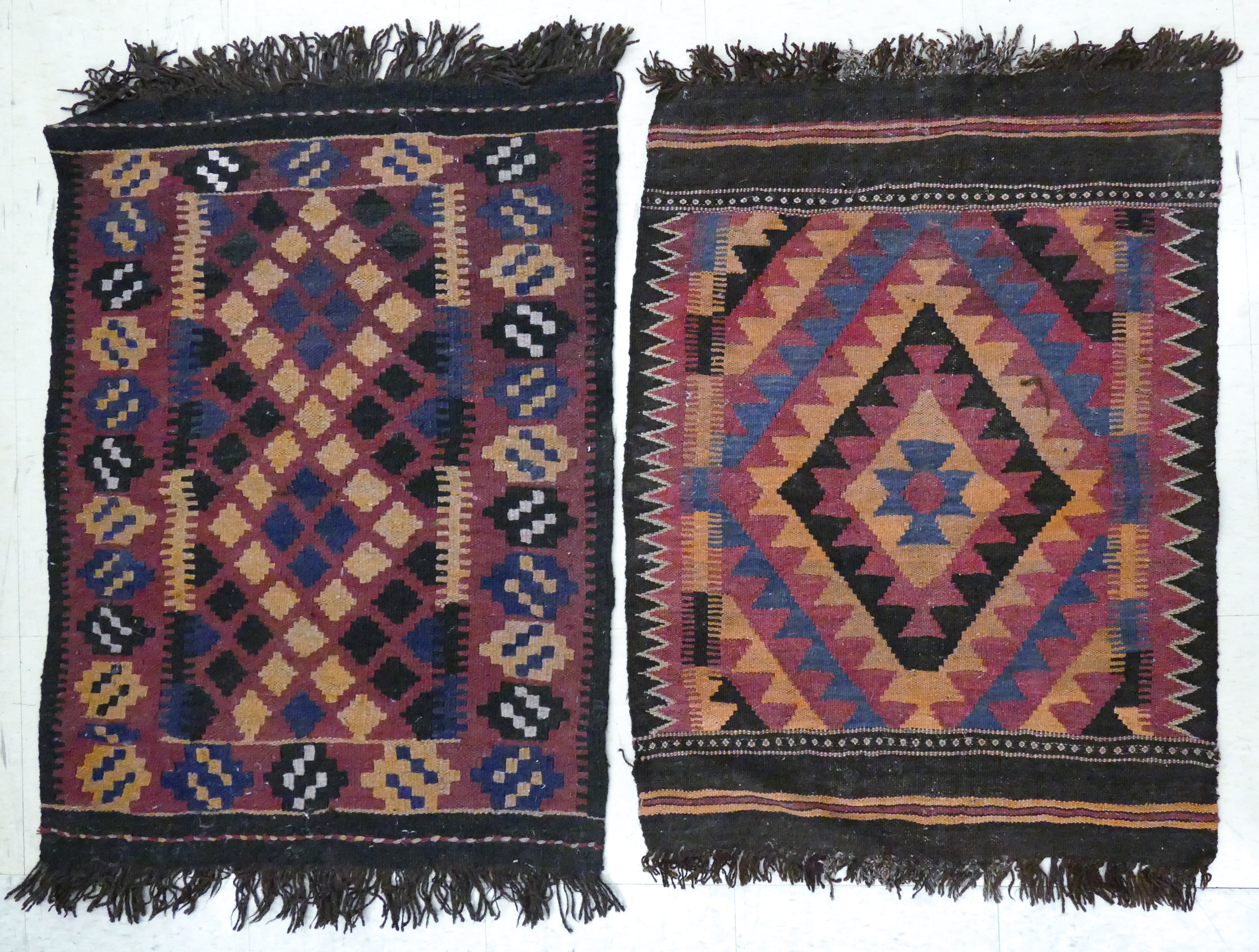 2pc Kilim Rugs Largest 3' x 2.5'