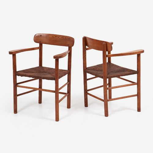 PAIR OF BORGE MOGENSEN STYLE ARMCHAIRS 3d0037