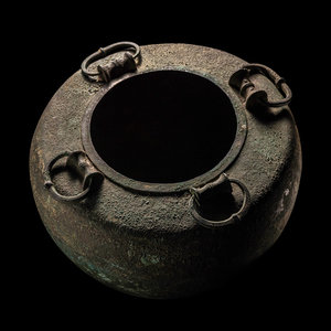 A Greek Bronze Cauldron with Lid Circa 3d0139
