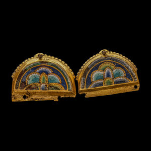 Two Mosan Champlev and Gilt Copper 3d0130