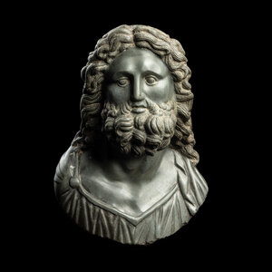 A Roman Green Schist Bust of Jupiter Circa 3d013e