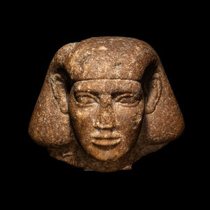 An Egyptian Granite Head of a Scribe Middle 3d0142