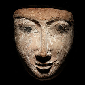 An Egyptian Wood Mummy Mask of 3d0170