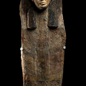 An Egyptian Wood Sarcophagus Cover Late 3d016f