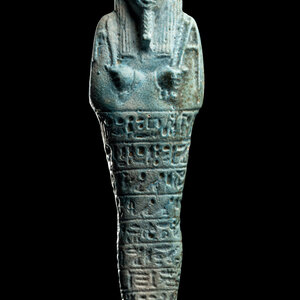 An Egyptian Blue Faience Ushabti
Late