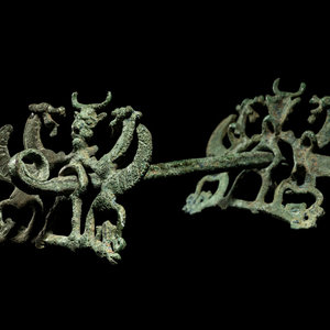 A Luristan Bronze Horse Bit with 3d018e