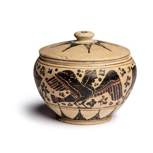 A Corinthian Pottery Lidded Pyxis 3d019a