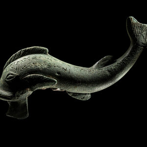 A Greek Bronze Dolphin with Inscription Circa 3d01b2