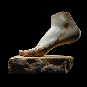 A Roman Marble Foot Circa 1st 2nd 3d01d2