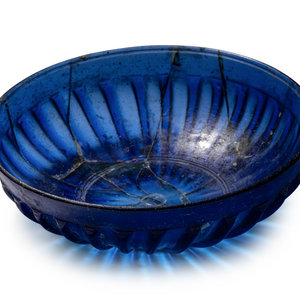 A Roman Glass Ribbed Bowl
Circa